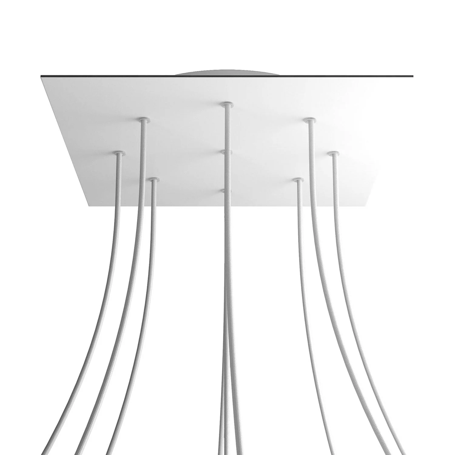 Pavillon XXL Rose-One carré, 400 mm avec 9 trous et 4 trous latéraux - Blanc mat