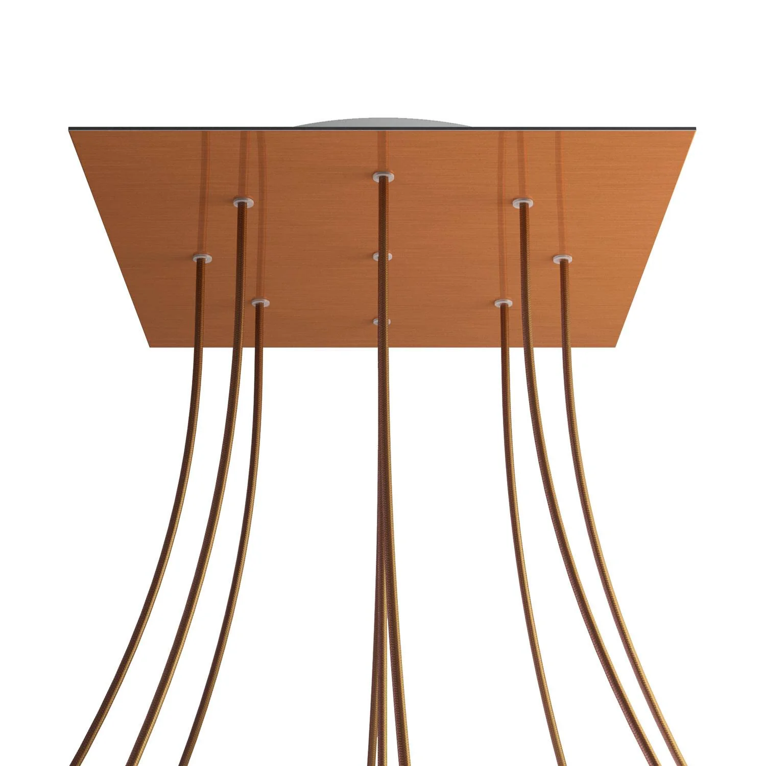 Pavillon XXL Rose-One carré, 400 mm avec 9 trous et 4 trous latéraux - Dibond Cuivre satiné