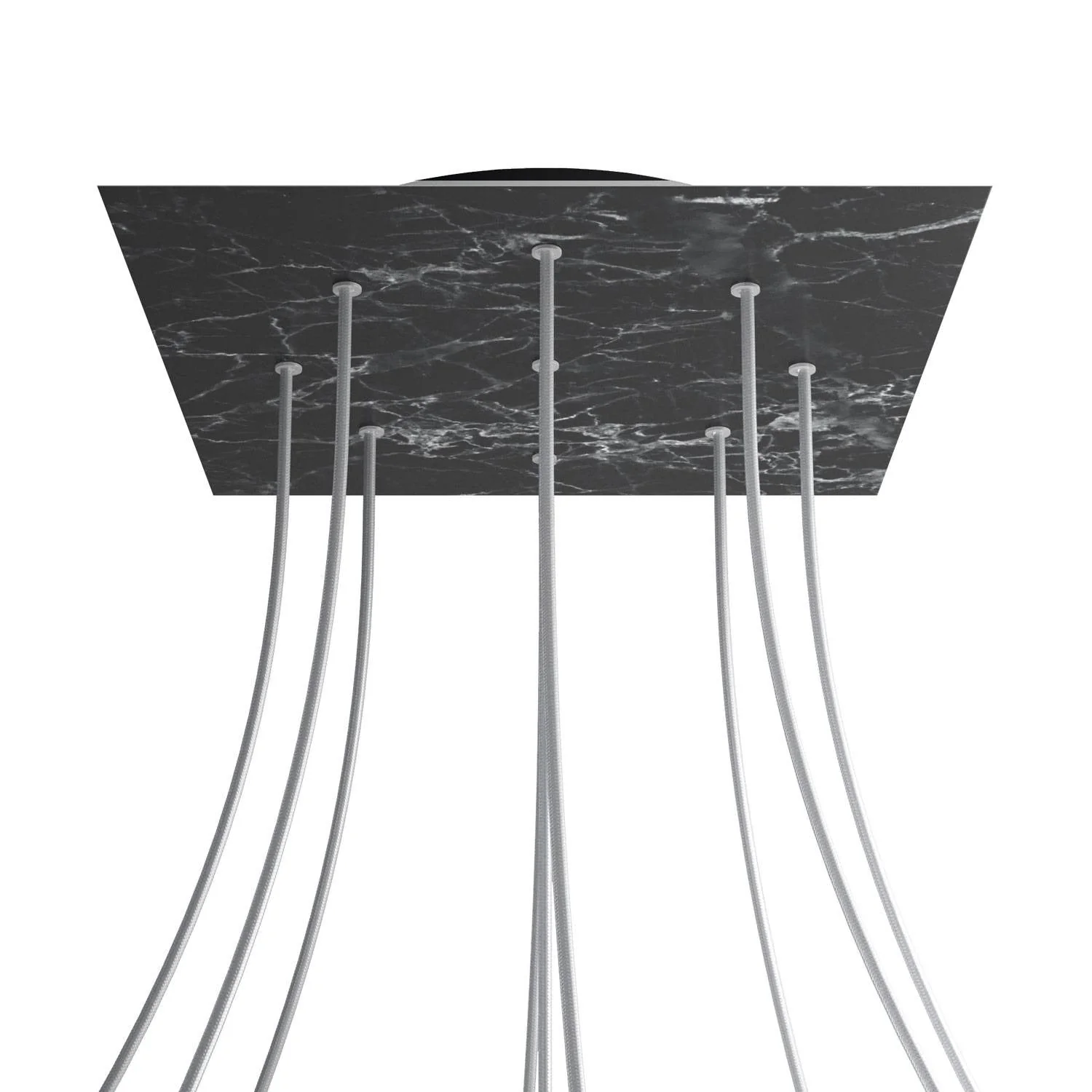 Pavillon XXL Rose-One carré, 400 mm avec 9 trous et 4 trous latéraux - Marbre Marquina - Image 8