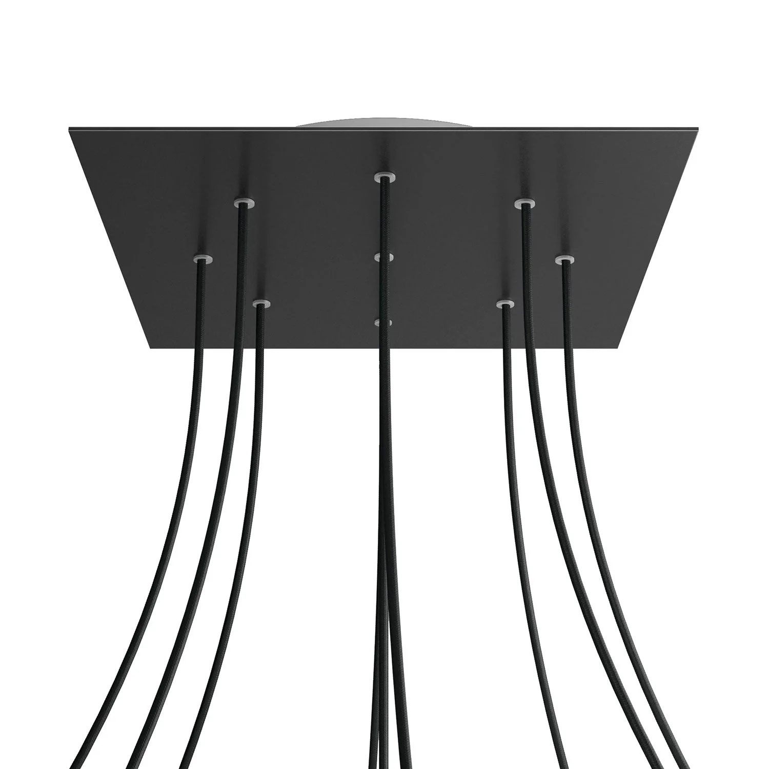 Pavillon XXL Rose-One carré, 400 mm avec 9 trous et 4 trous latéraux - Noir mat