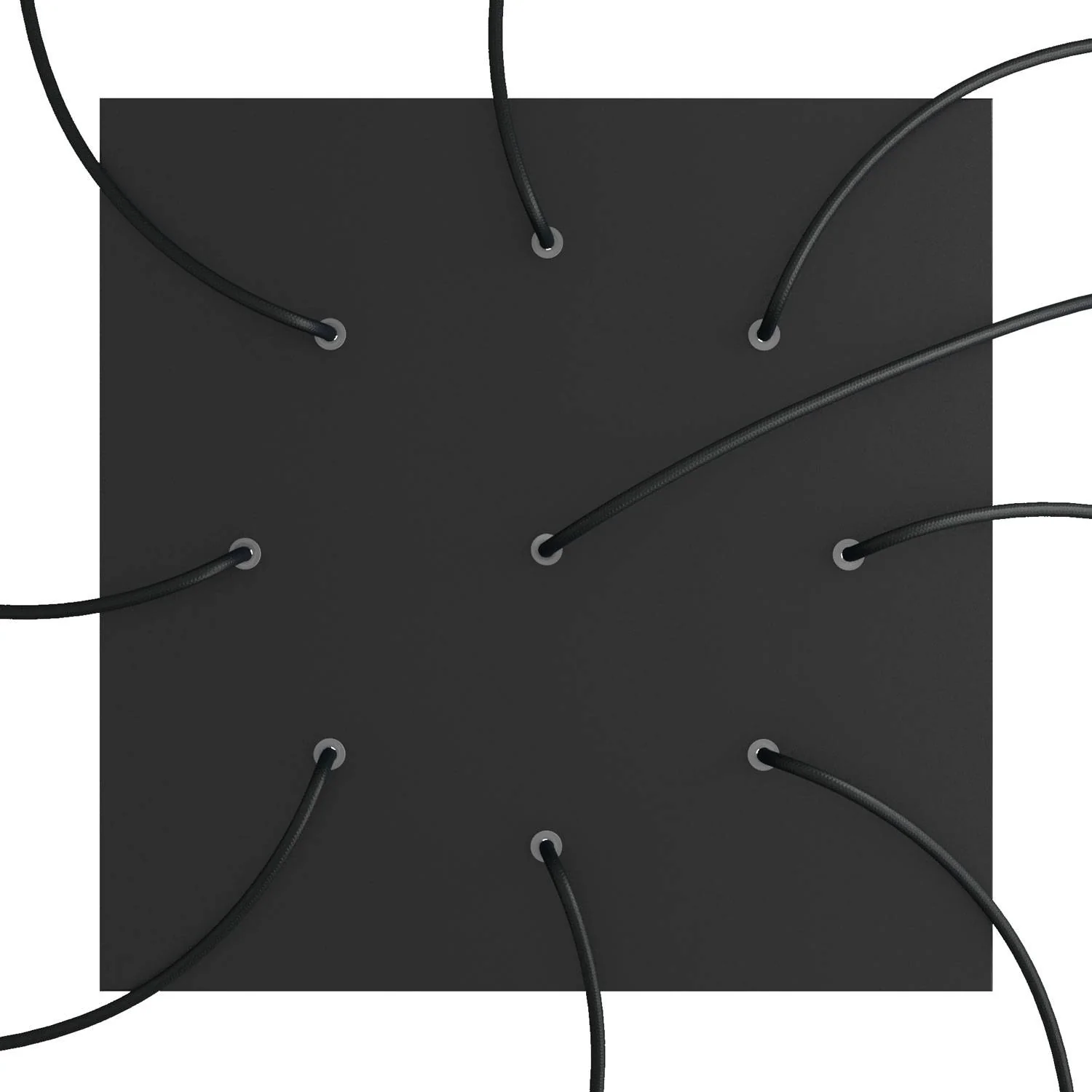 Pavillon XXL Rose-One carré, 400 mm avec 9 trous et 4 trous latéraux - Noir mat - Image 2