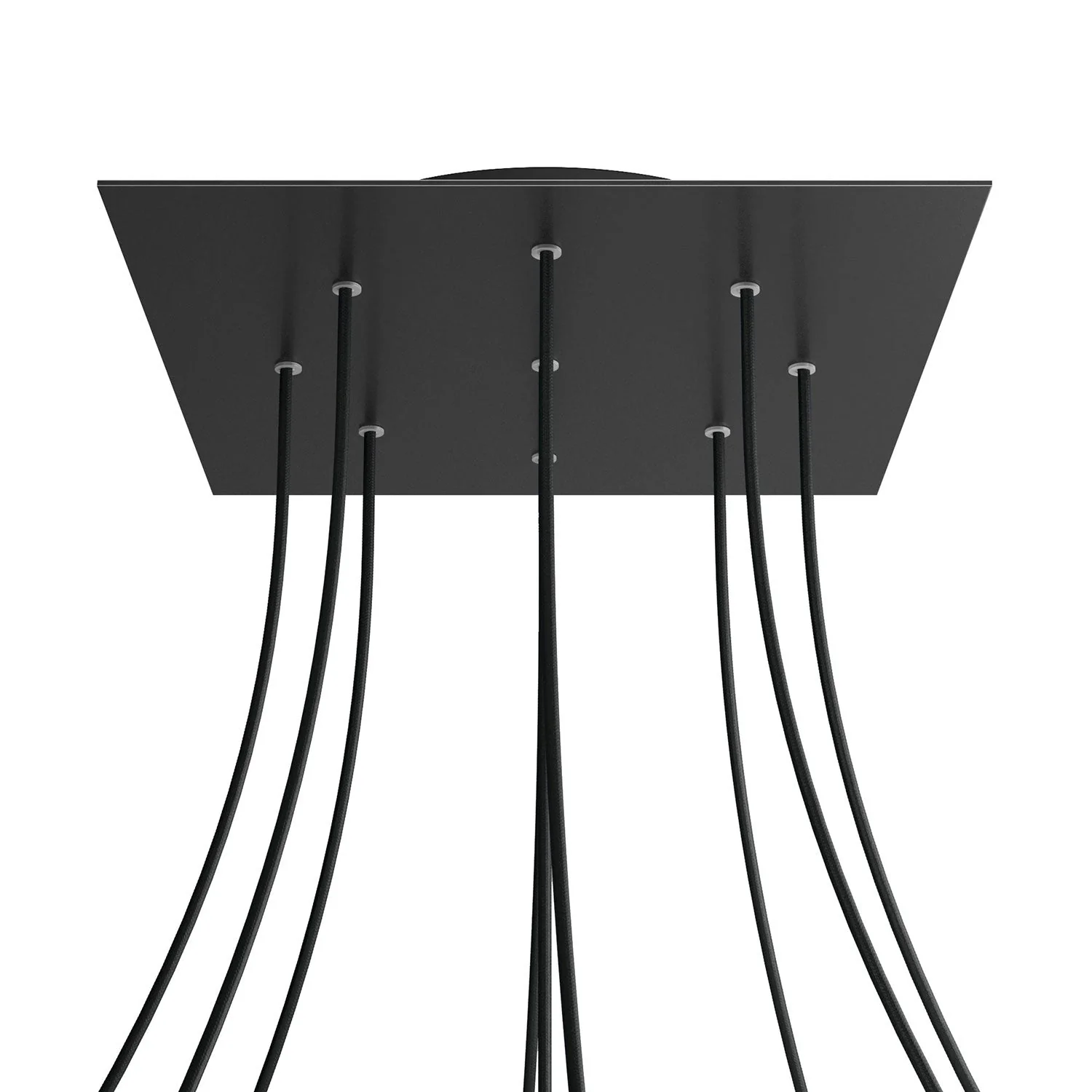 Pavillon XXL Rose-One carré, 400 mm avec 9 trous et 4 trous latéraux - Noir mat - Image 8