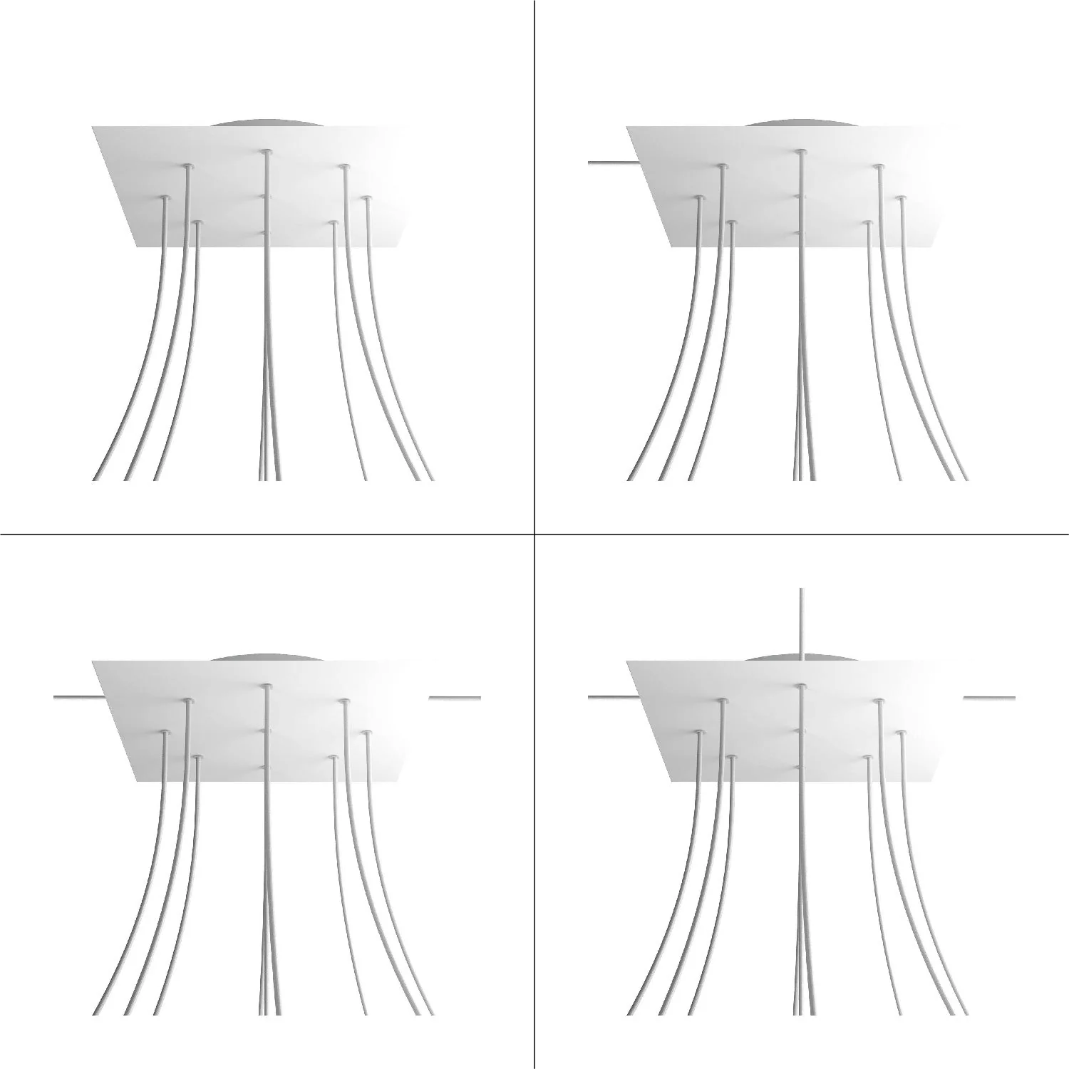 Pavillon XXL Rose-One carré, 400 mm avec 9 trous et 4 trous latéraux - Pétrole - Image 4