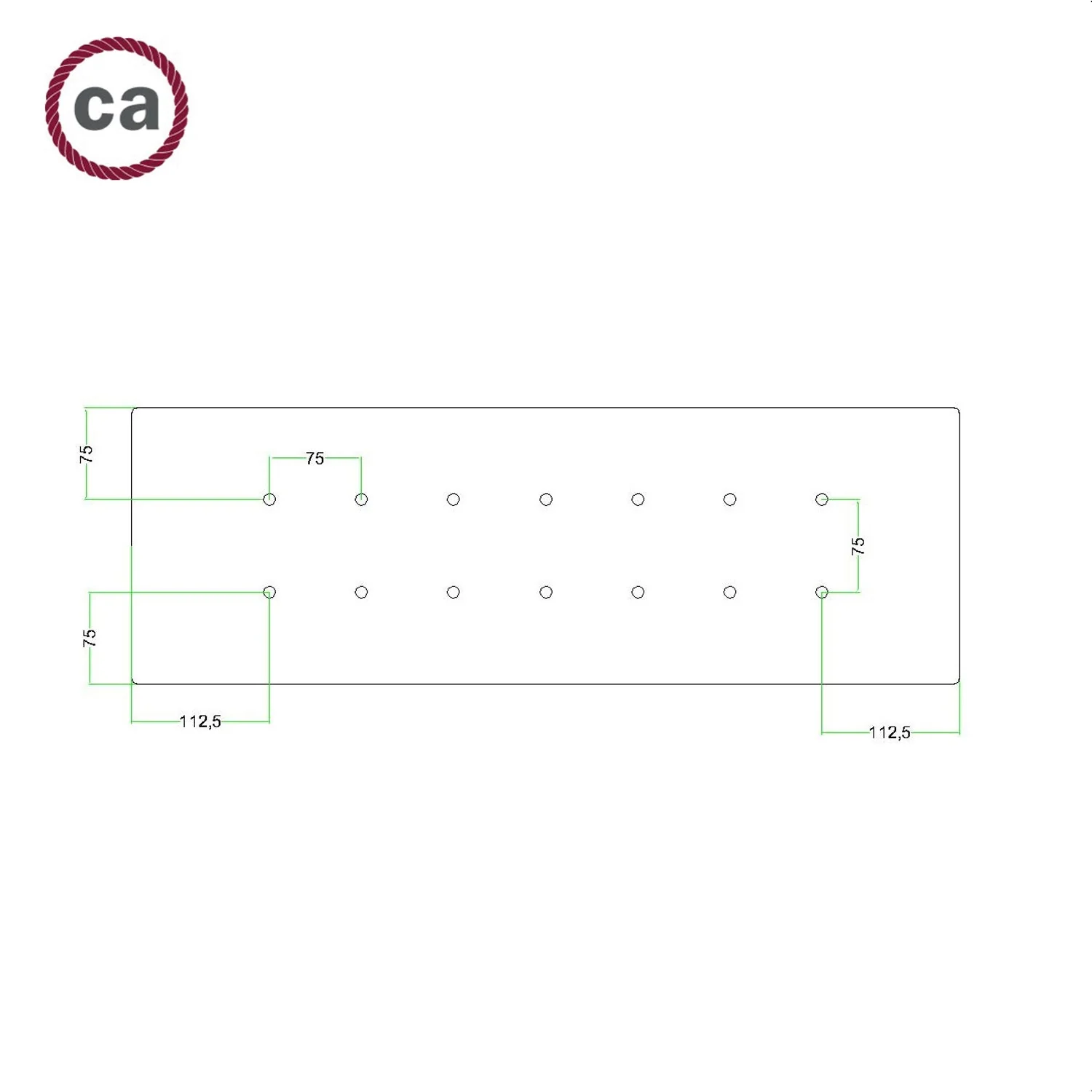 Pavillon XXL Rose-One rectangulaire à 14 trous et 6 trous latéraux, dimensions 675 x 225 mm - Dibond blanc mat - Image 6