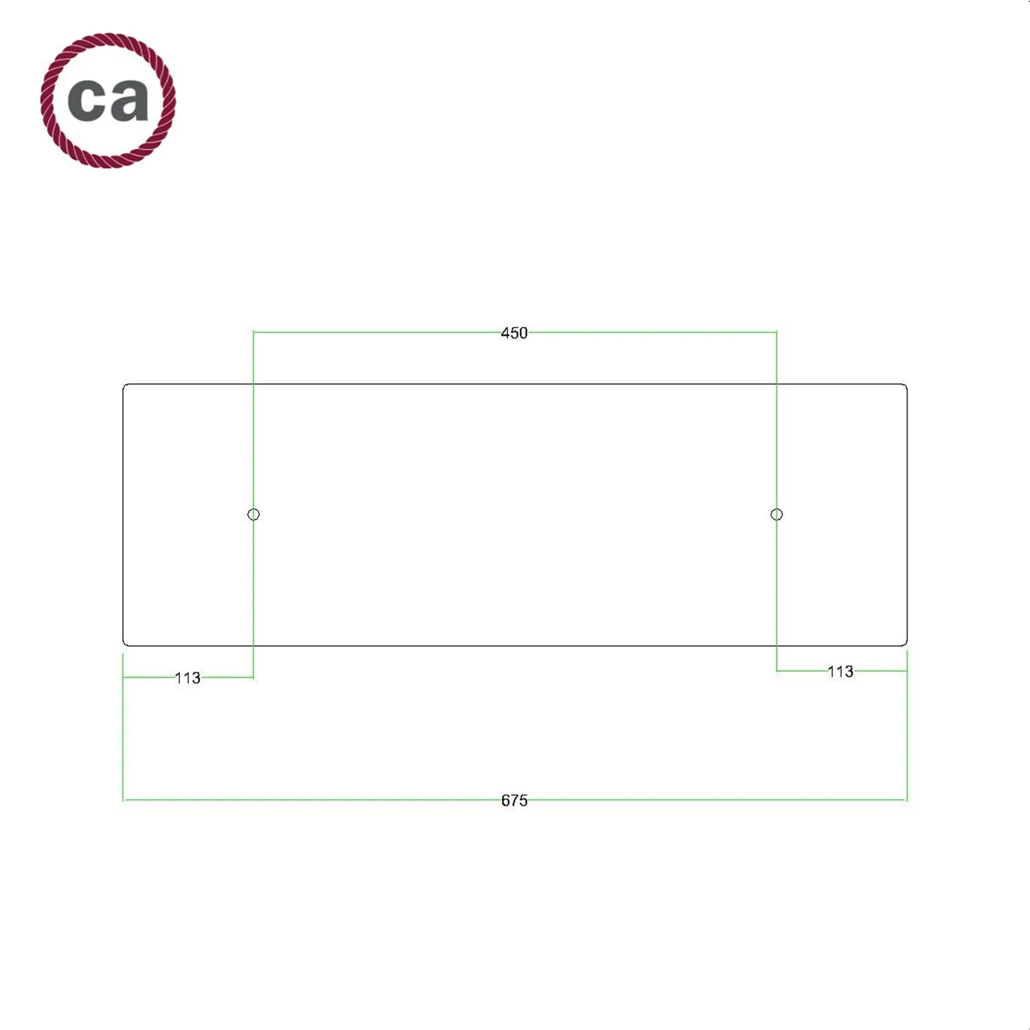Pavillon XXL Rose-One rectangulaire à 2 trous et 6 trous latéraux, dimensions 675 x 225 mm - Dibond blanc mat - Image 6