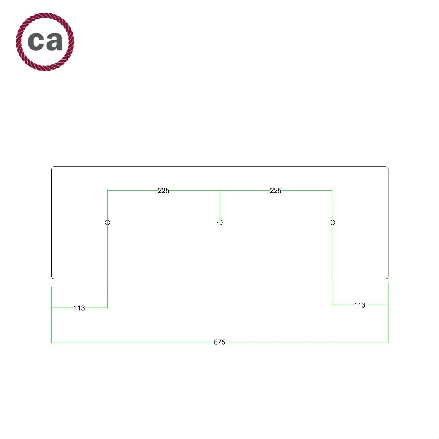 Pavillon XXL Rose-One rectangulaire à 3 trous en ligne et 6 trous latéraux, dimensions 675 x 225 mm - Dibond blanc mat - Image 6