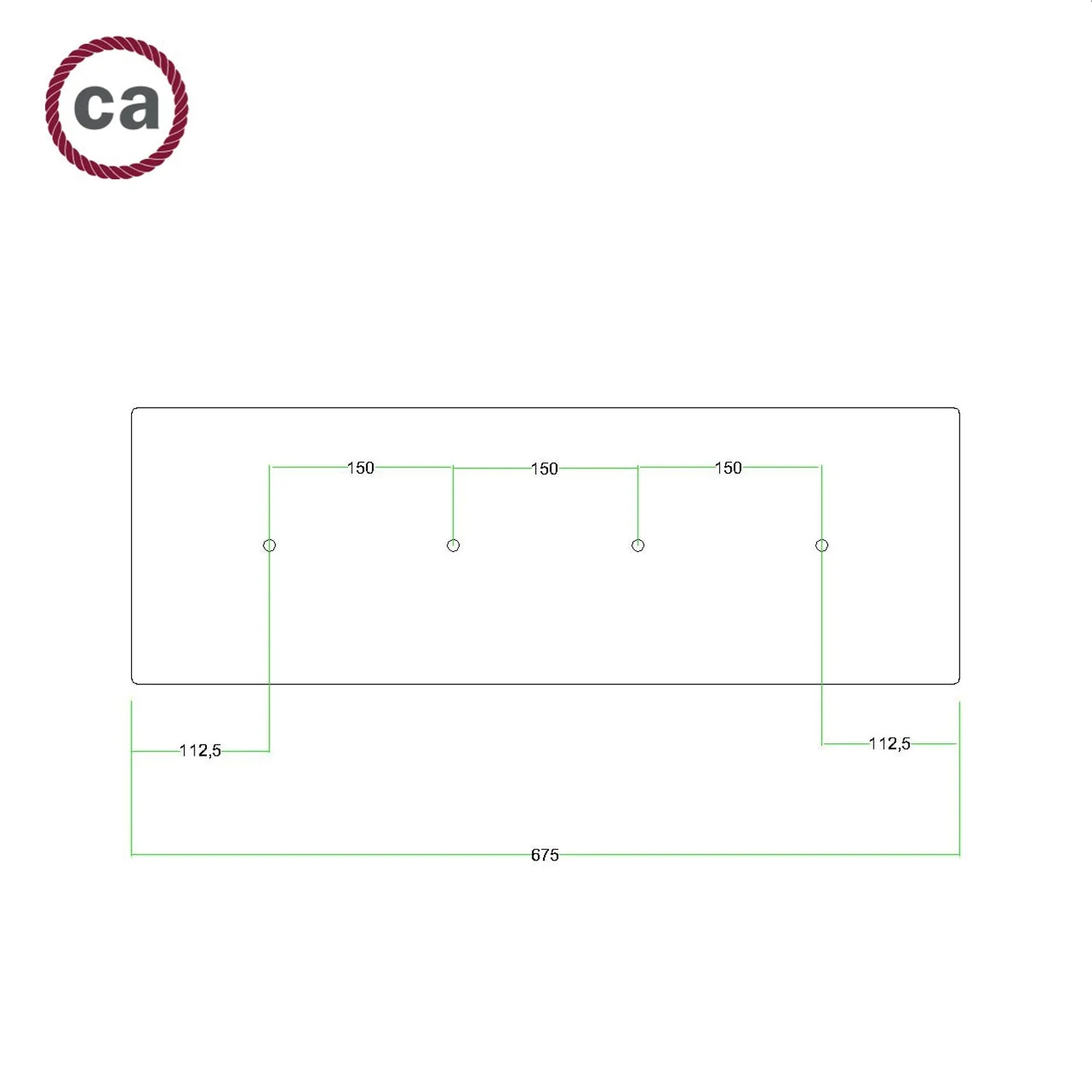 Pavillon XXL Rose-One rectangulaire à 4 trous en ligne et 6 trous latéraux, dimensions 675 x 225 mm - Dibond cuivre satiné - Image 6