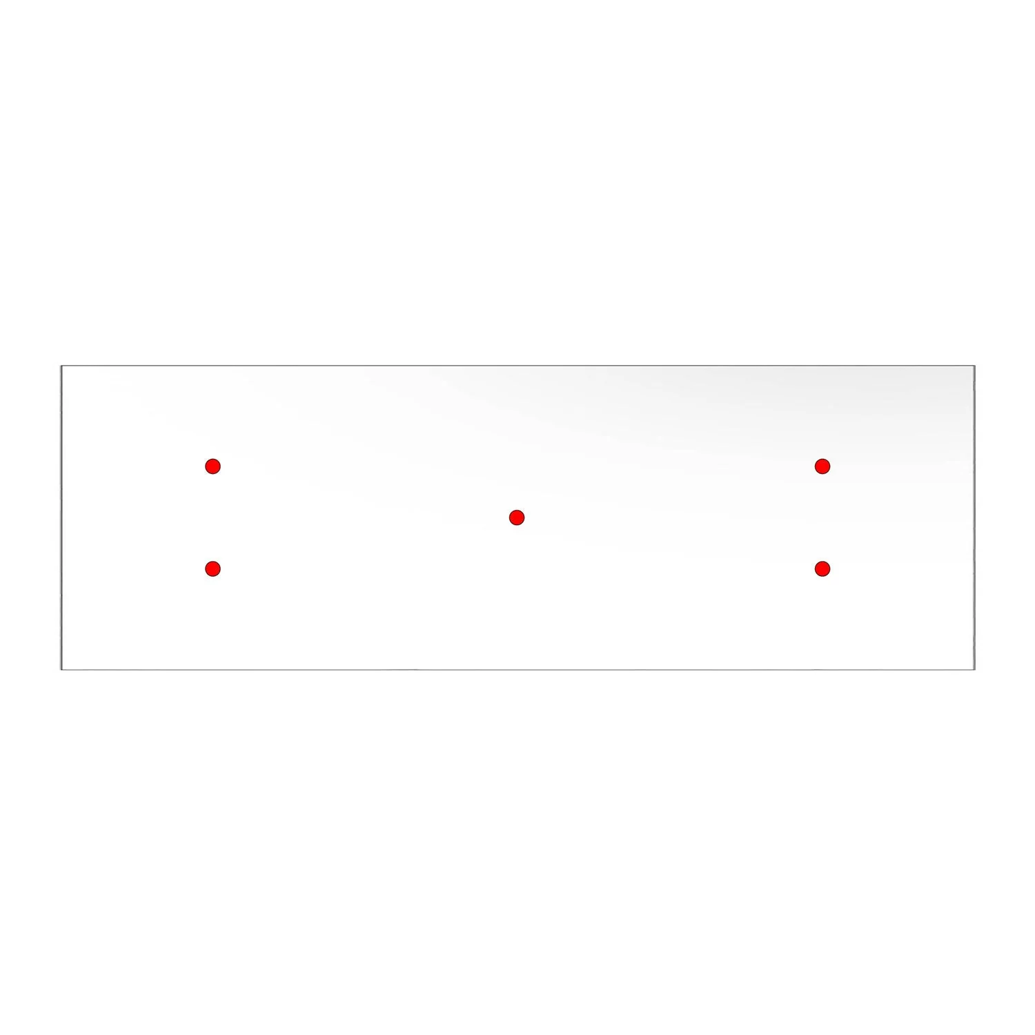 Pavillon XXL Rose-One rectangulaire à 5 trous et 6 trous latéraux, dimensions 675 x 225 mm - Dibond blanc mat - Image 3