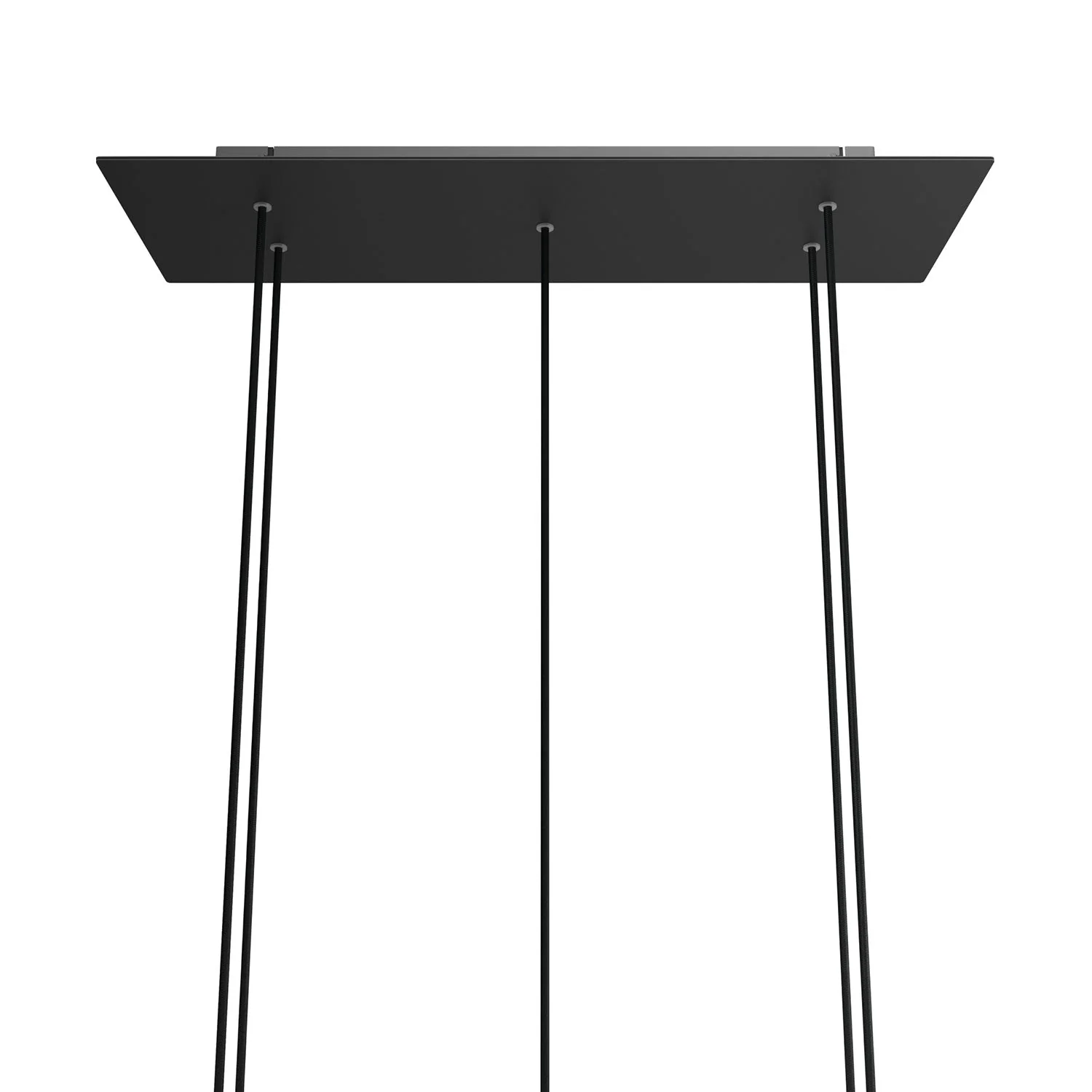 Pavillon XXL Rose-One rectangulaire à 5 trous et 6 trous latéraux, dimensions 675 x 225 mm - Dibond noir mat