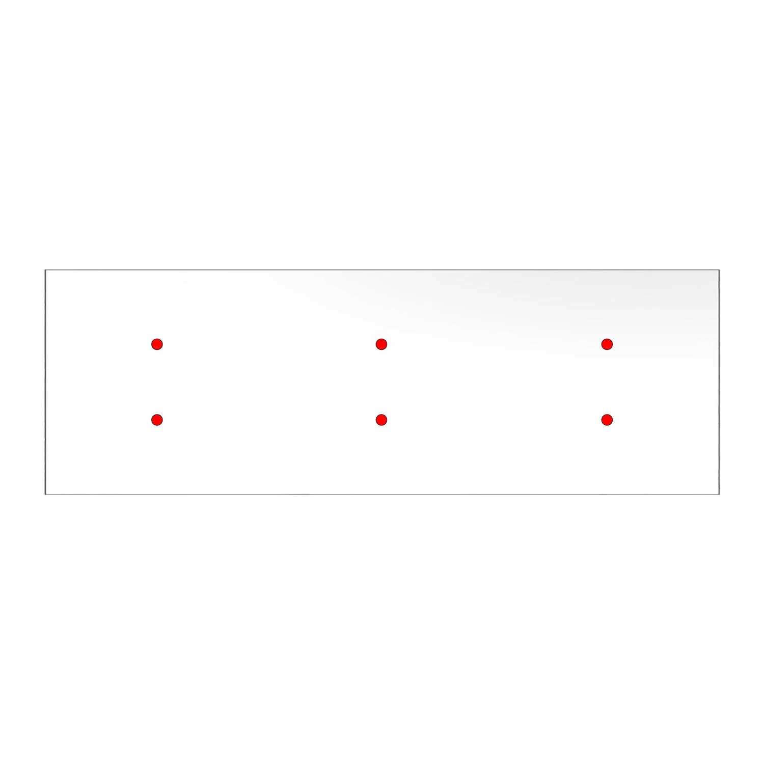 Pavillon XXL Rose-One rectangulaire à 6 trous et 6 trous latéraux, dimensions 675 x 225 mm – Dibond blanc mat - Image 3