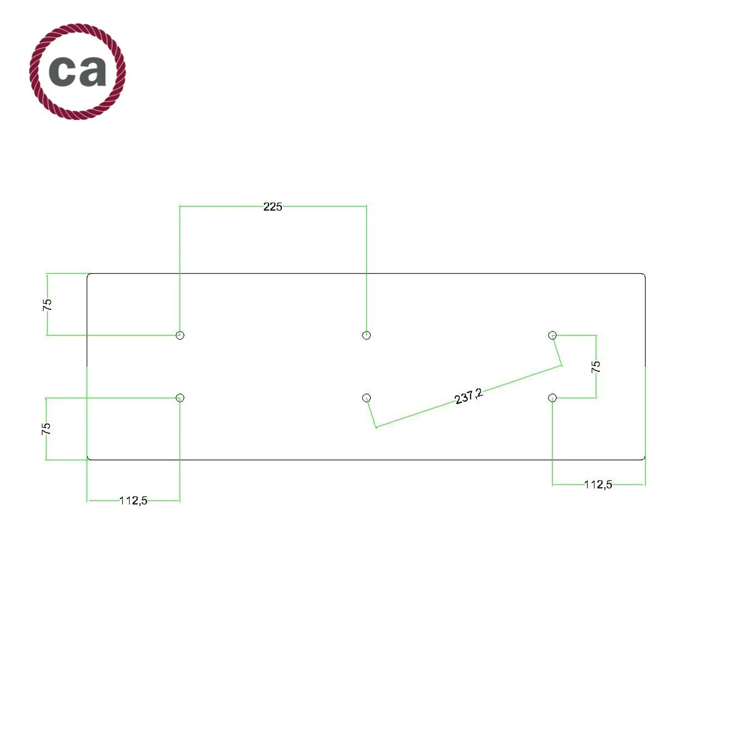 Pavillon XXL Rose-One rectangulaire à 6 trous et 6 trous latéraux, dimensions 675 x 225 mm – Dibond blanc mat - Image 6