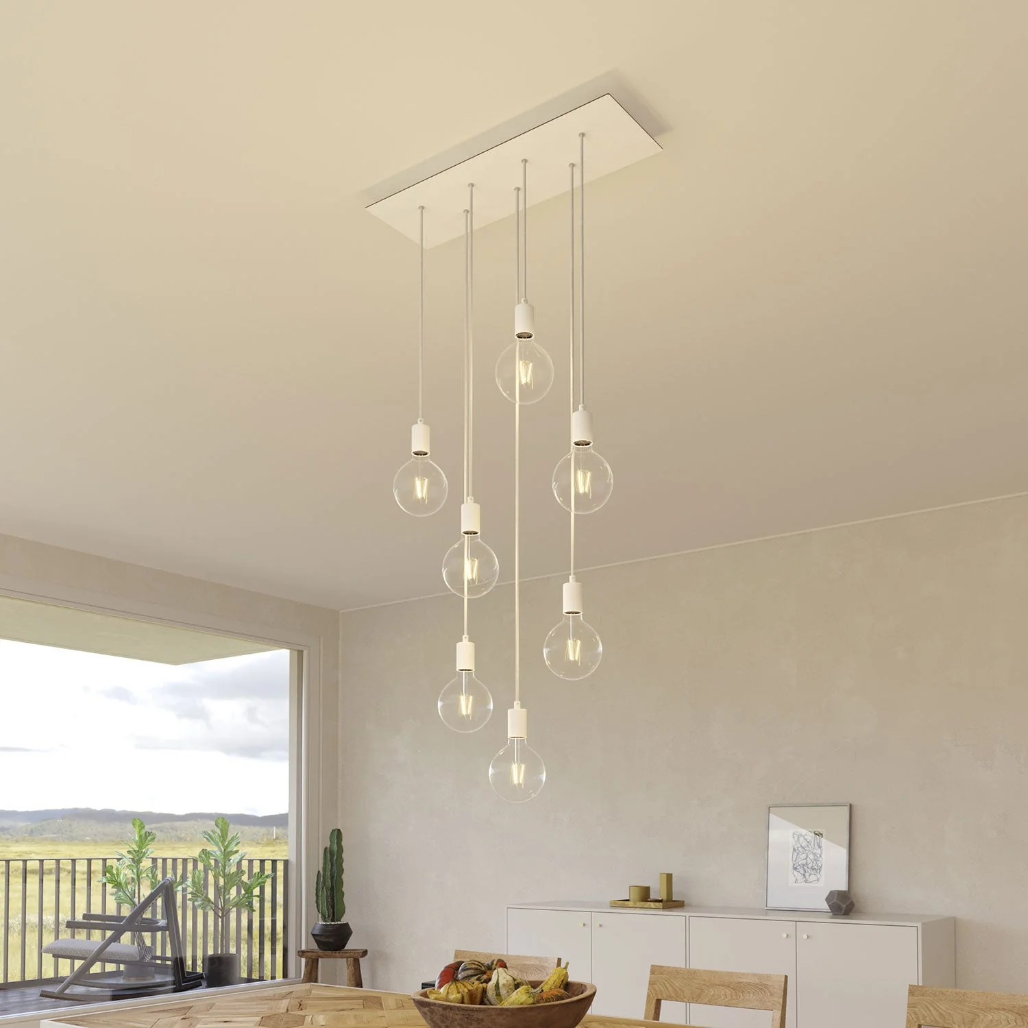 Pavillon XXL Rose-One rectangulaire à 7 trous et 6 trous latéraux, dimensions 675 x 225 mm - Dibond blanc mat - Image 4