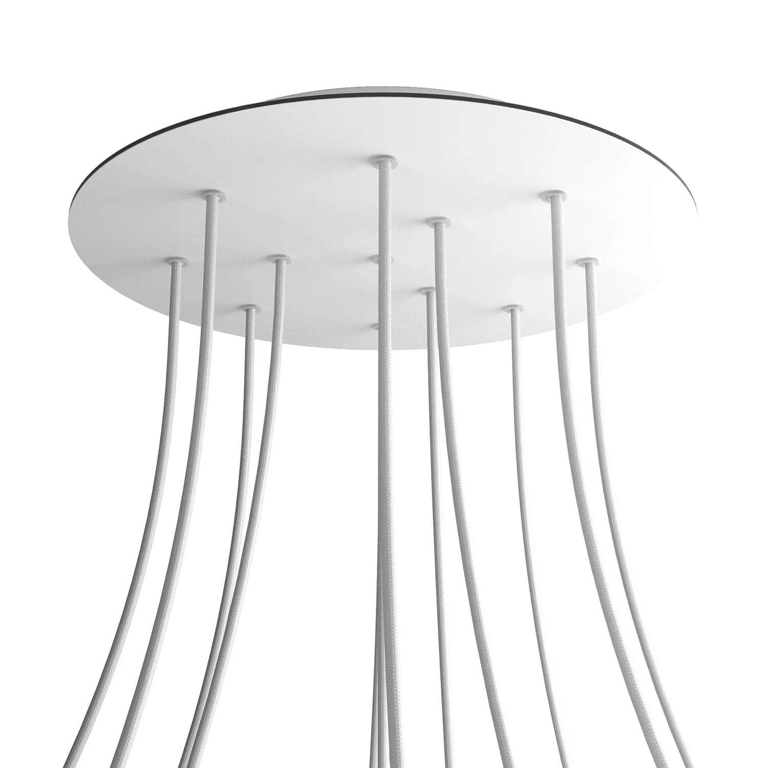 Pavillon XXL Rose-One rond, diamètre 400 mm avec 12 trous et 4 trous latéraux - Blanc mat