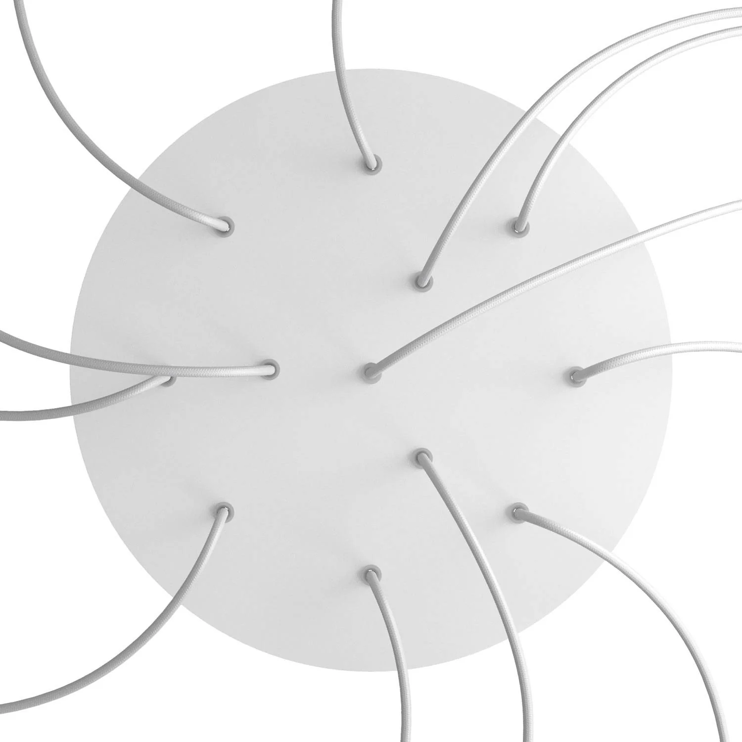 Pavillon XXL Rose-One rond, diamètre 400 mm avec 12 trous et 4 trous latéraux - Blanc mat - Image 2