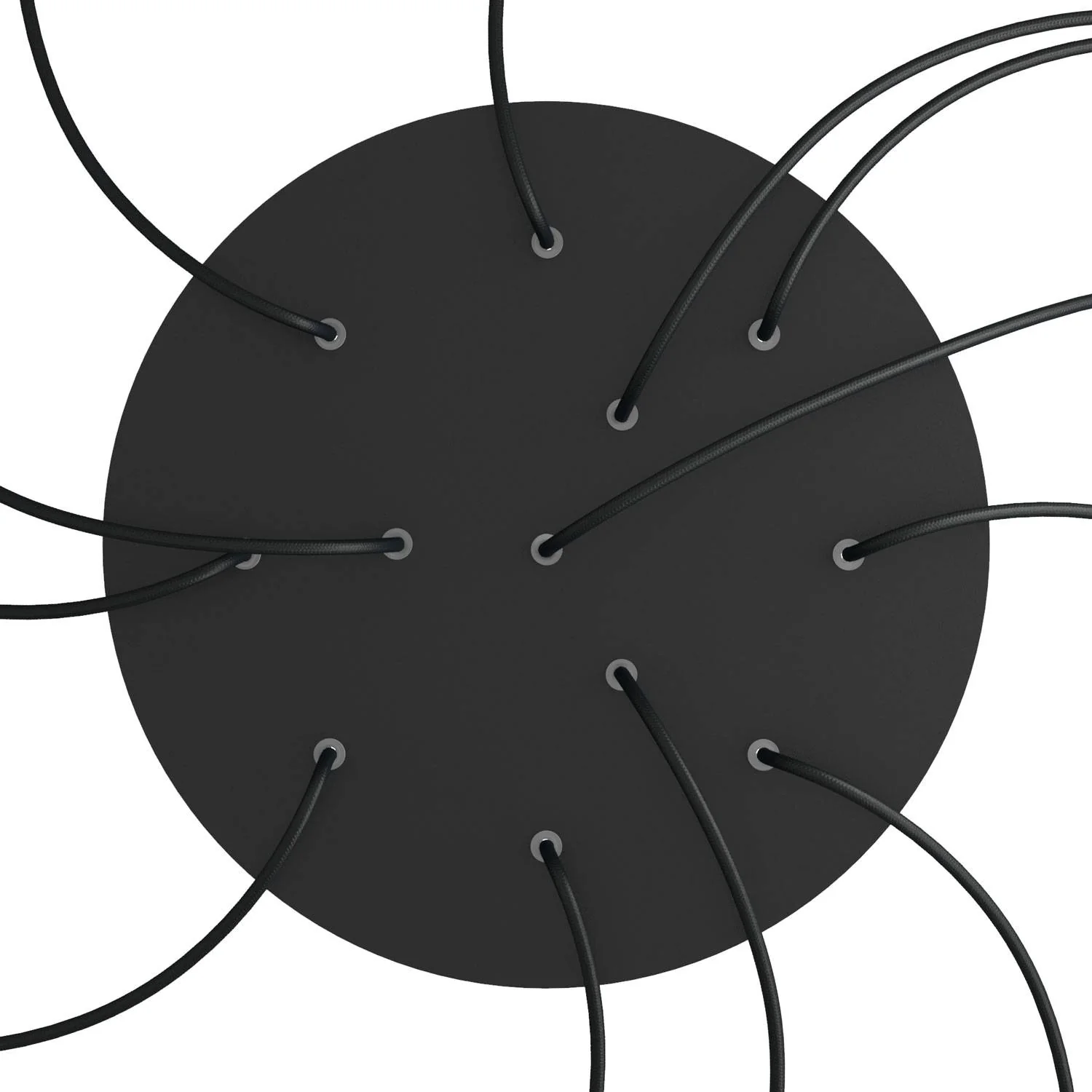 Pavillon XXL Rose-One rond, diamètre 400 mm avec 12 trous et 4 trous latéraux - Noir mat - Image 2