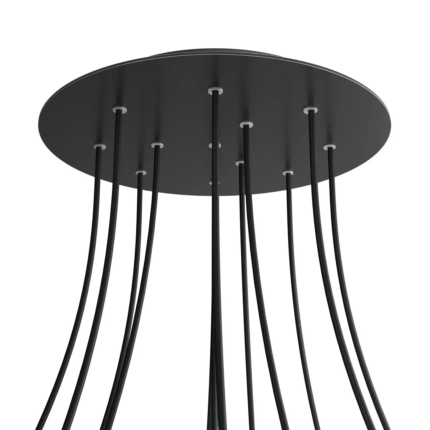 Pavillon XXL Rose-One rond, diamètre 400 mm avec 12 trous et 4 trous latéraux - Noir mat - Image 8