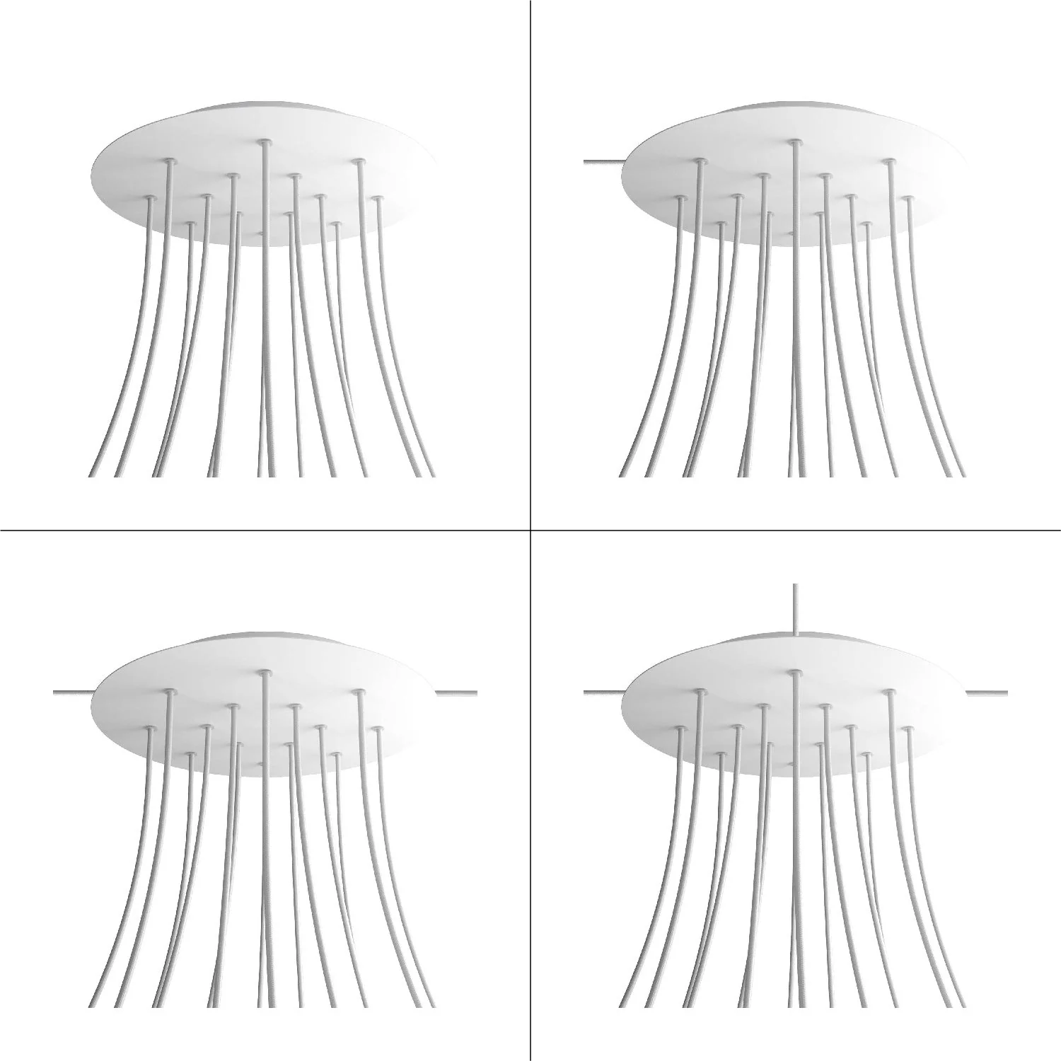 Pavillon XXL Rose-One rond, diamètre 400 mm avec 14 trous et 4 trous latéraux - Anthracite - Image 4