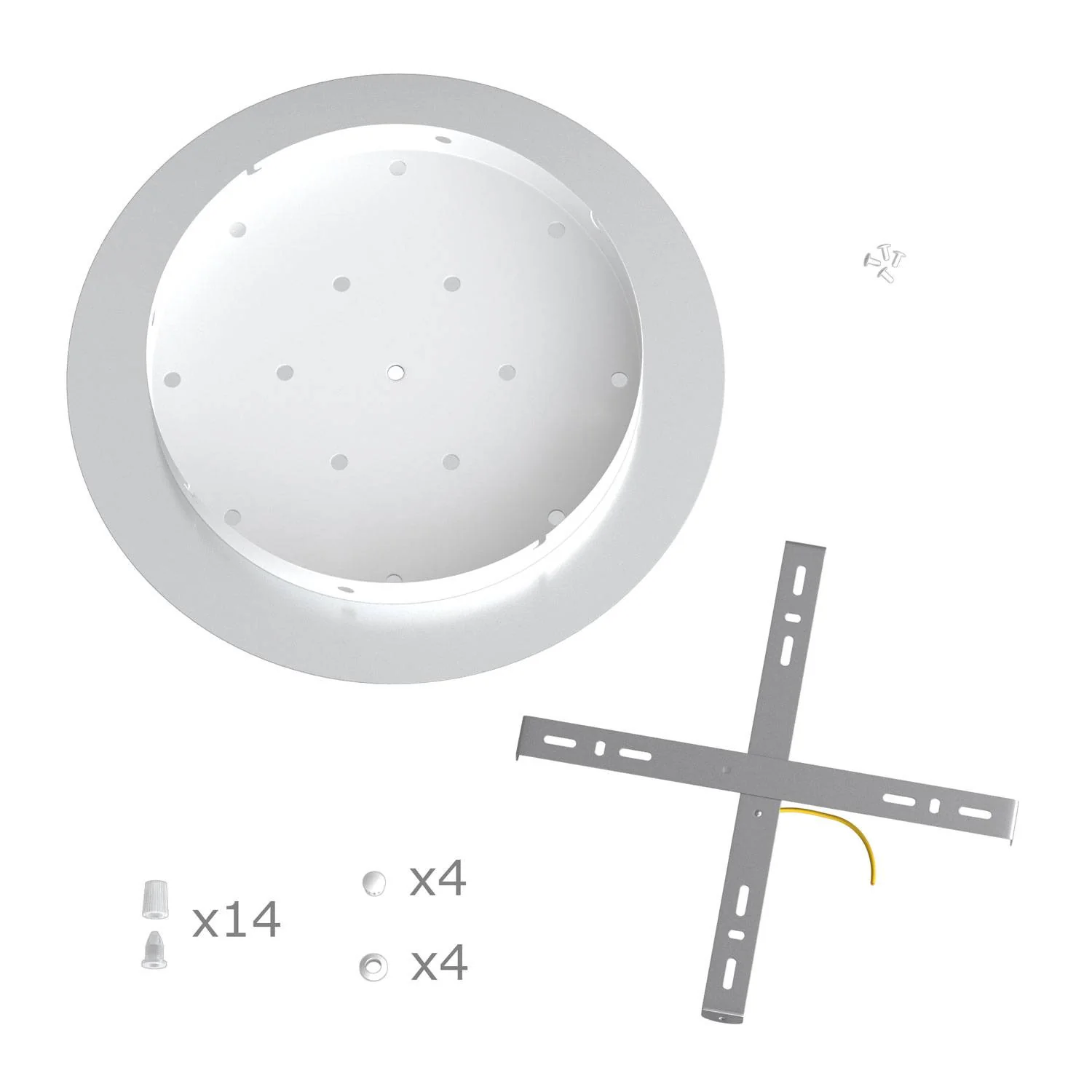 Pavillon XXL Rose-One rond, diamètre 400 mm avec 14 trous et 4 trous latéraux - Moutarde - Image 6