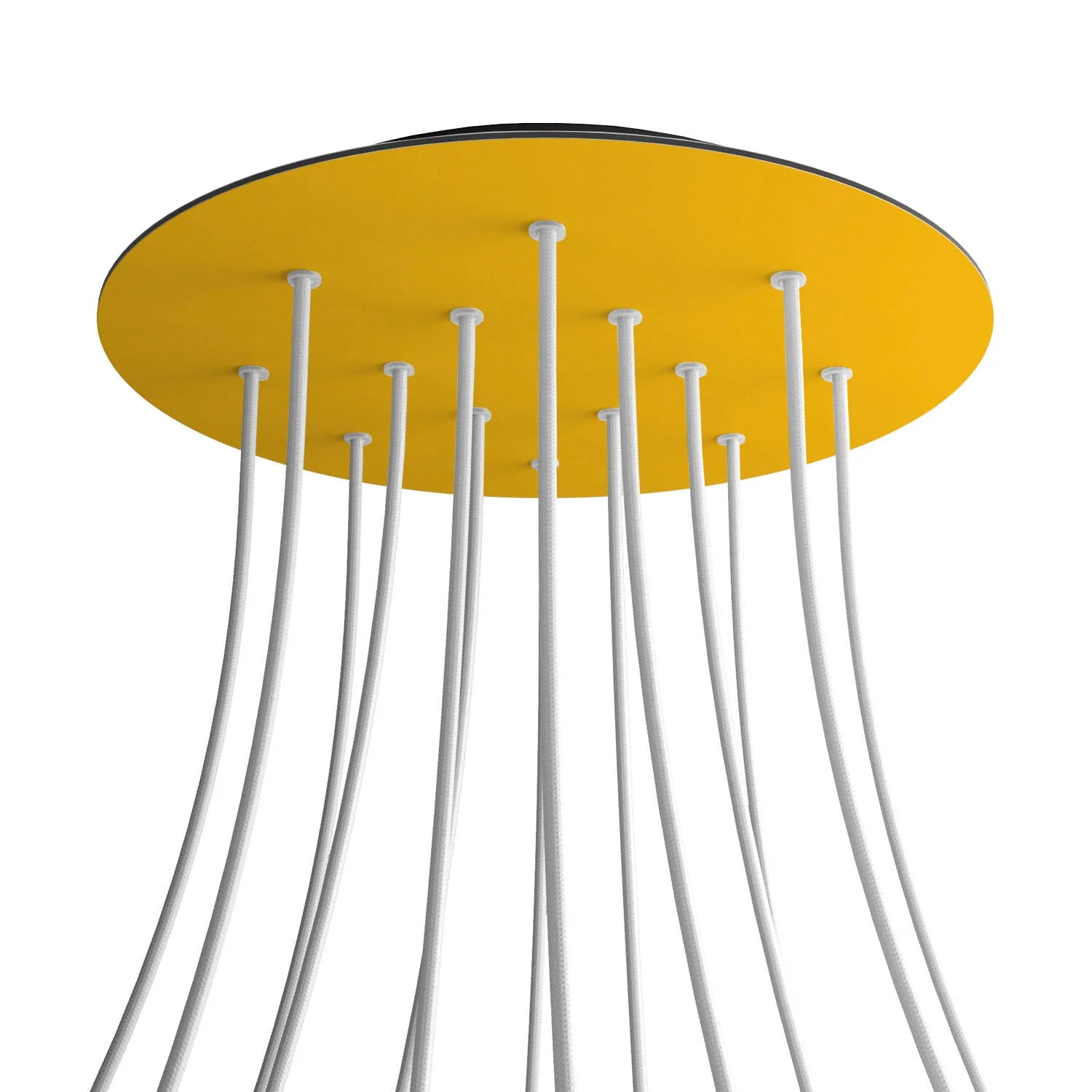 Pavillon XXL Rose-One rond, diamètre 400 mm avec 14 trous et 4 trous latéraux - Moutarde - Image 8