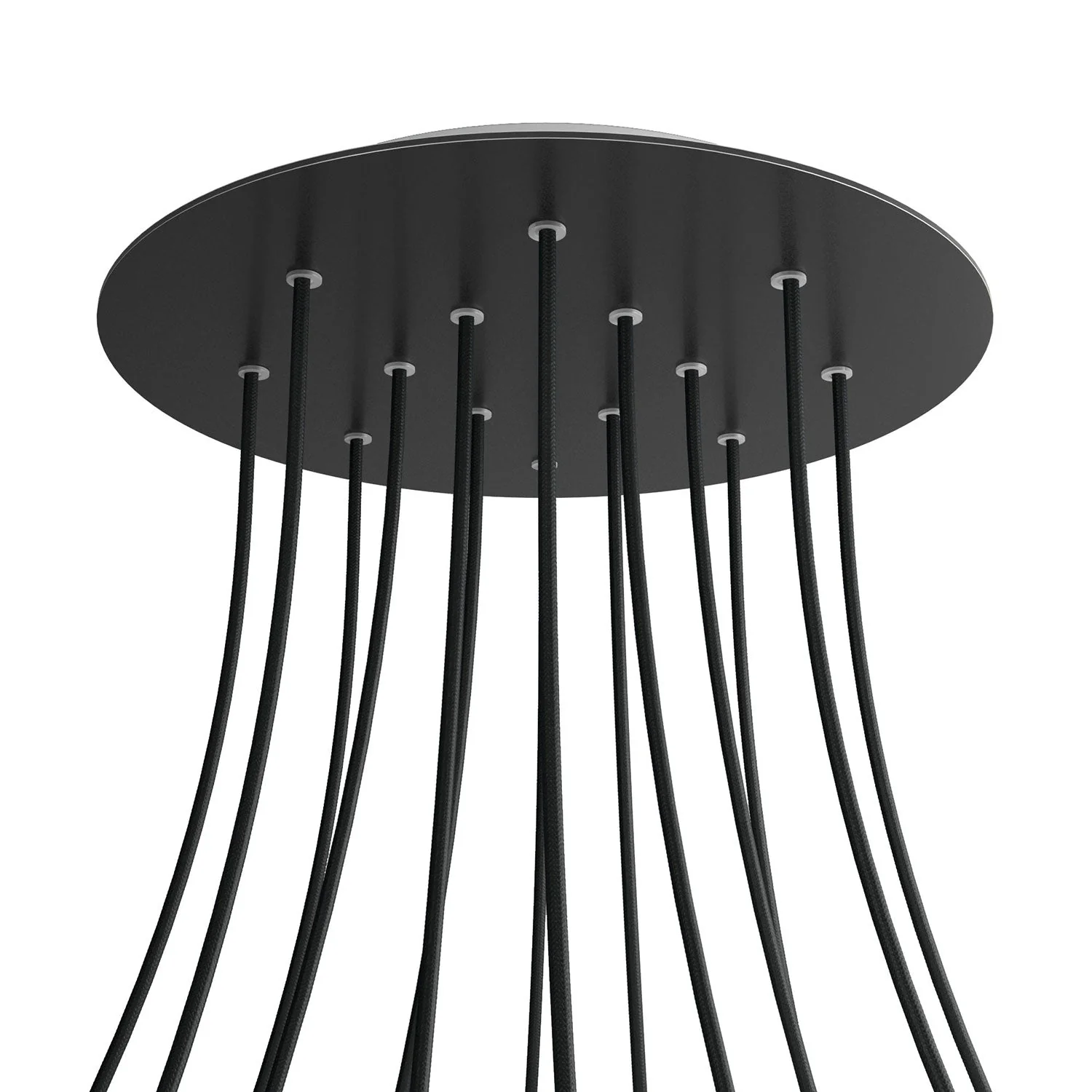 Pavillon XXL Rose-One rond, diamètre 400 mm avec 14 trous et 4 trous latéraux - Noir mat