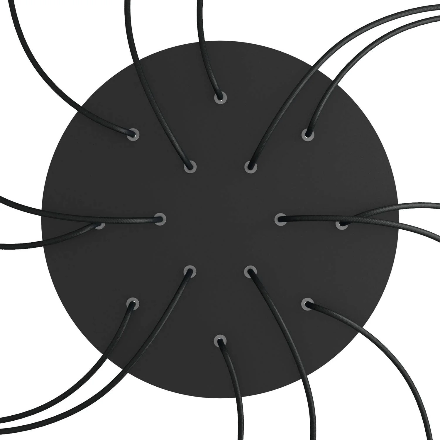Pavillon XXL Rose-One rond, diamètre 400 mm avec 14 trous et 4 trous latéraux - Noir mat - Image 2