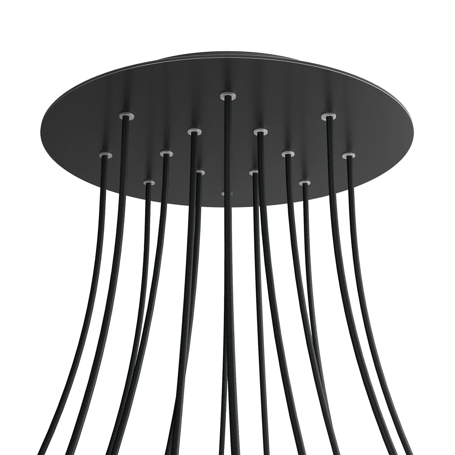Pavillon XXL Rose-One rond, diamètre 400 mm avec 14 trous et 4 trous latéraux - Noir mat - Image 8