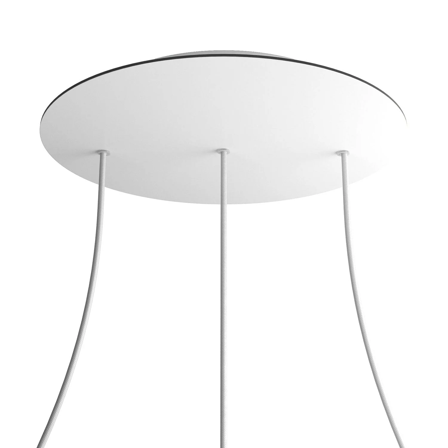 Pavillon XXL Rose-One rond, diamètre 400 mm avec 3 trous alignés et 4 trous latéraux - Blanc mat