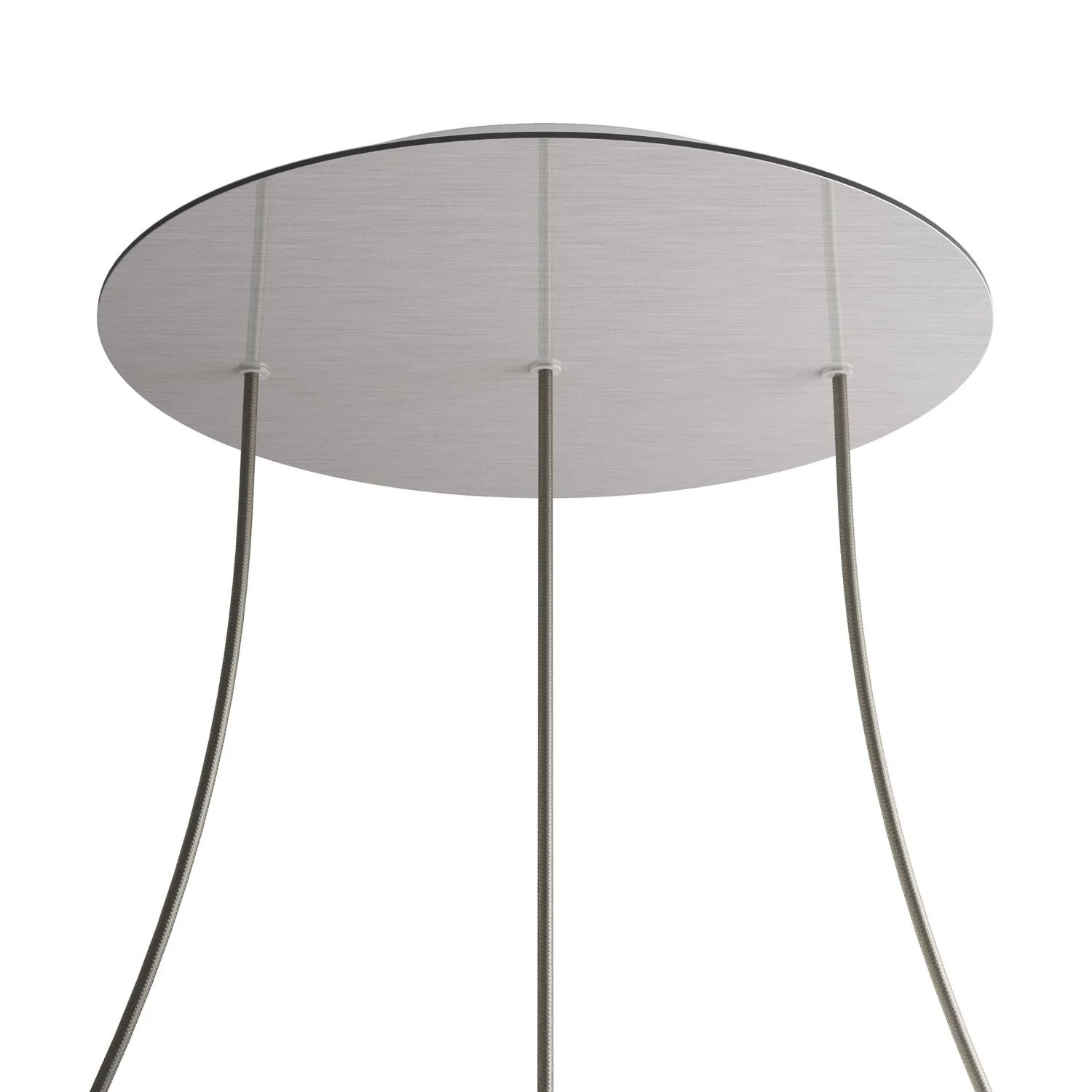 Pavillon XXL Rose-One rond, diamètre 400 mm avec 3 trous alignés et 4 trous latéraux - Dibond Acier satiné