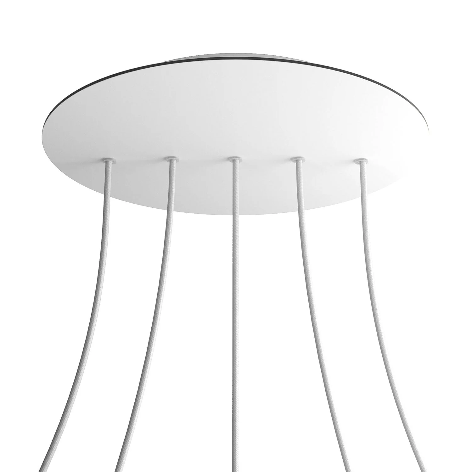 Pavillon XXL Rose-One rond, diamètre 400 mm avec 5 trous en ligne et 4 trous latéraux - Blanc mat