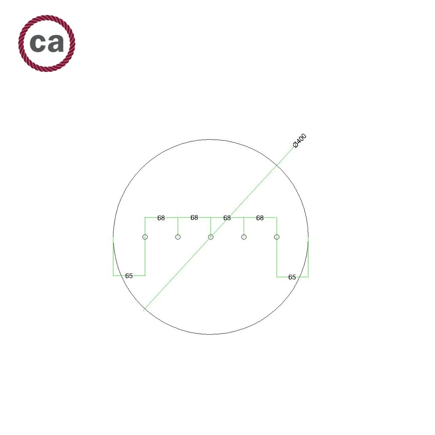 Pavillon XXL Rose-One rond, diamètre 400 mm avec 5 trous en ligne et 4 trous latéraux - Bois - Image 7