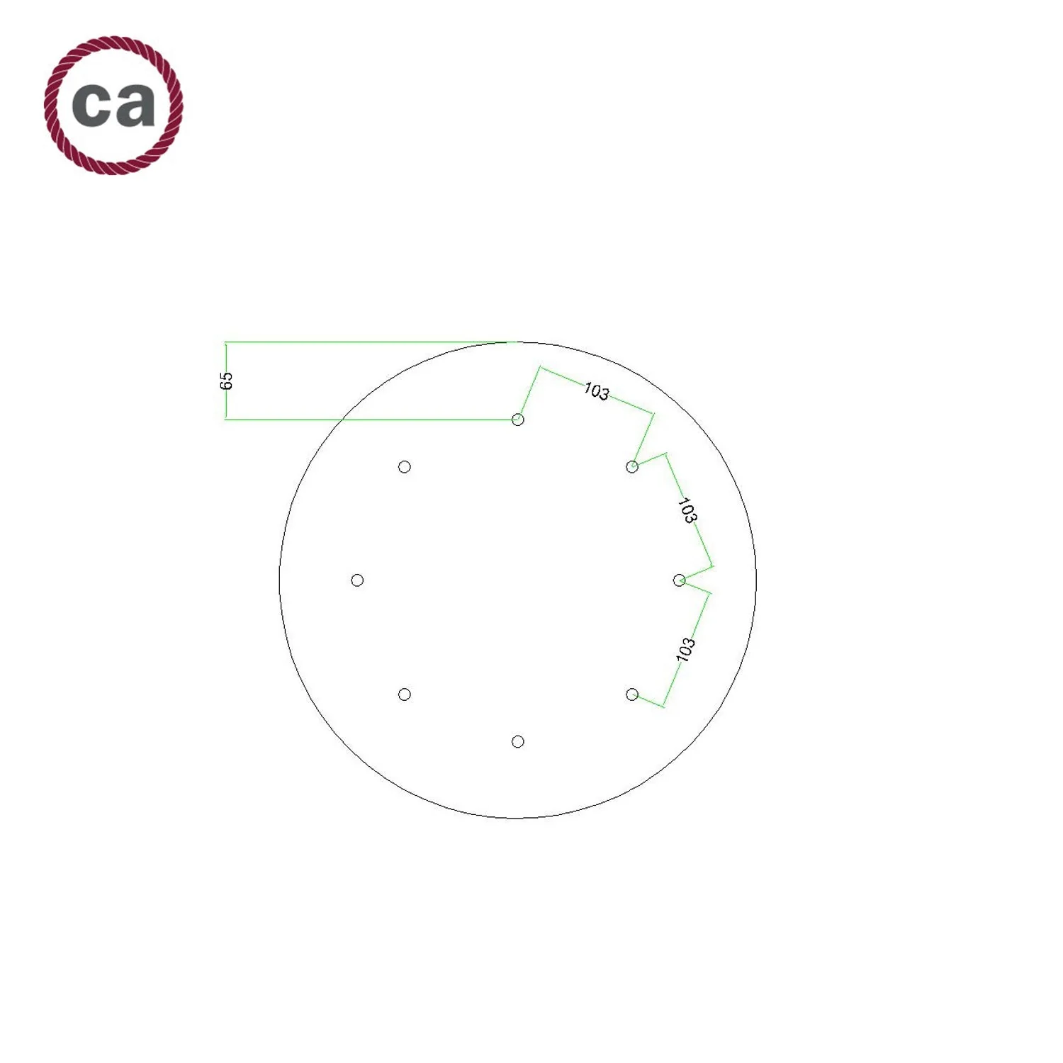 Pavillon XXL Rose-One rond, diamètre 400 mm avec 8 trous et 4 trous latéraux - Bois - Image 7