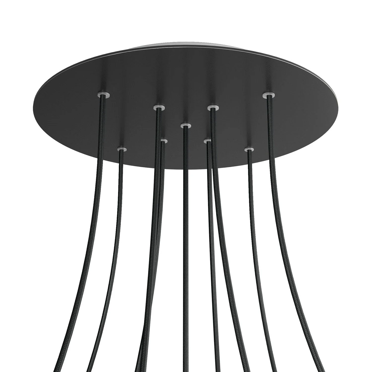 Pavillon XXL Rose-One rond, diamètre 400 mm avec 9 trous en X et 4 trous latéraux - Noir mat