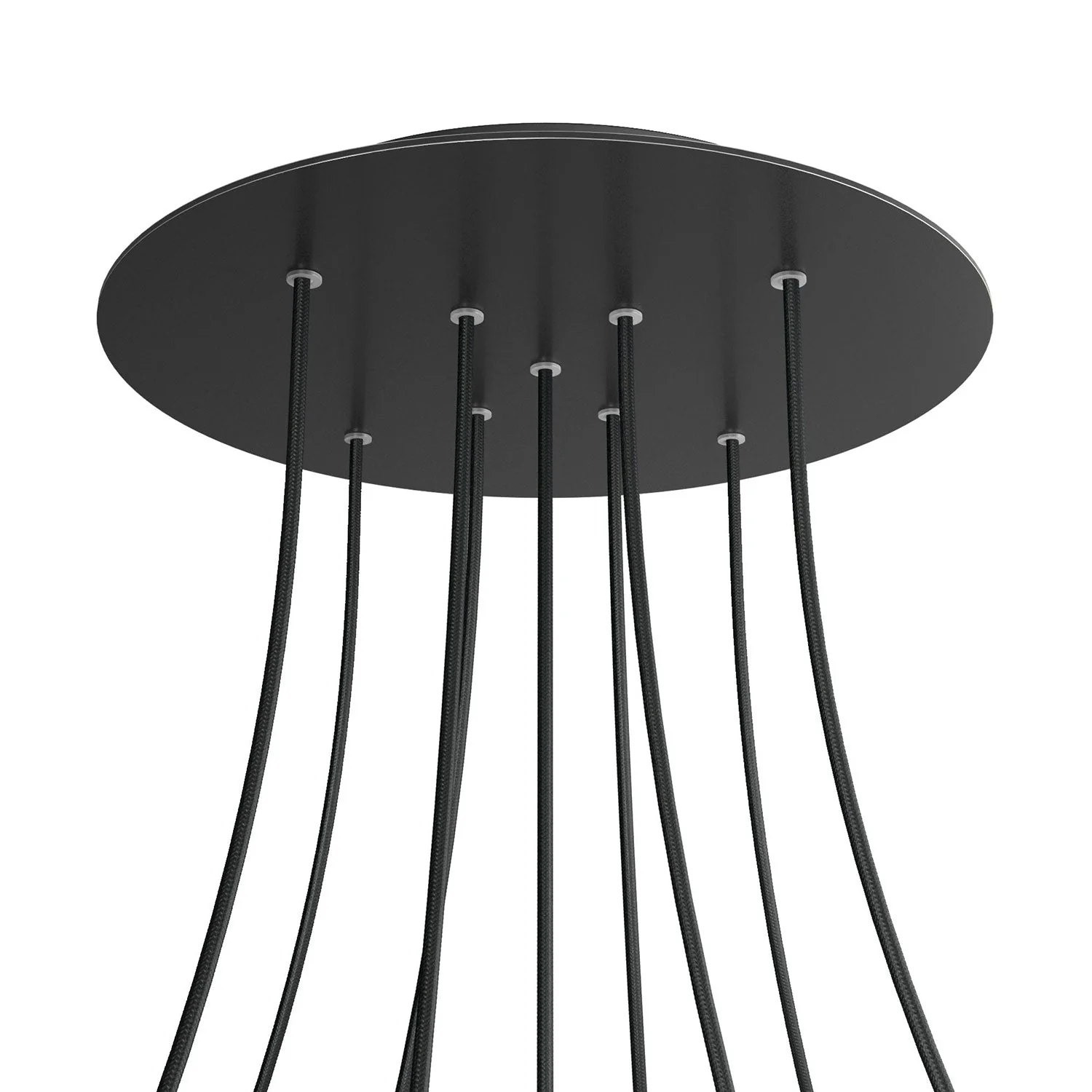 Pavillon XXL Rose-One rond, diamètre 400 mm avec 9 trous en X et 4 trous latéraux - Noir mat - Image 8