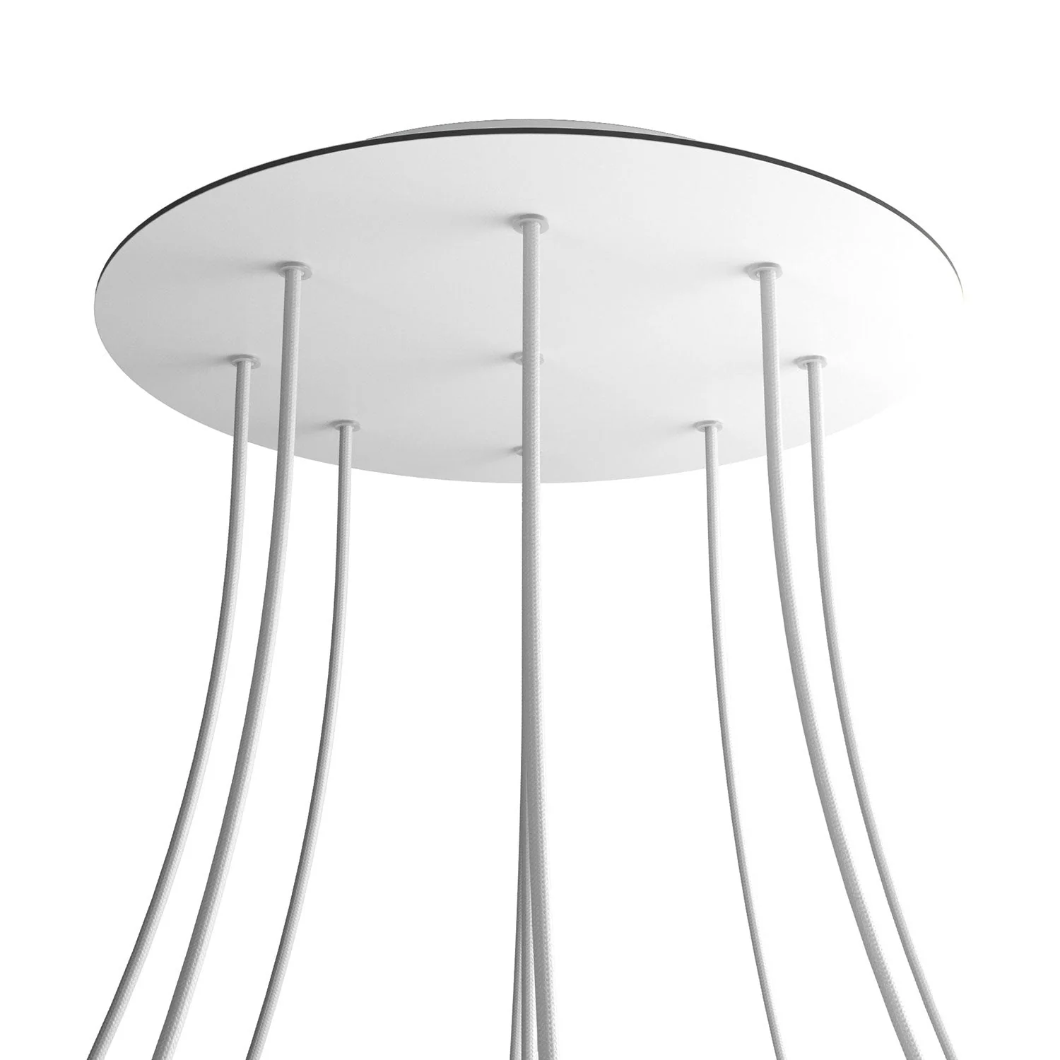 Pavillon XXL Rose-One rond, diamètre 400 mm avec 9 trous et 4 trous latéraux - Blanc mat