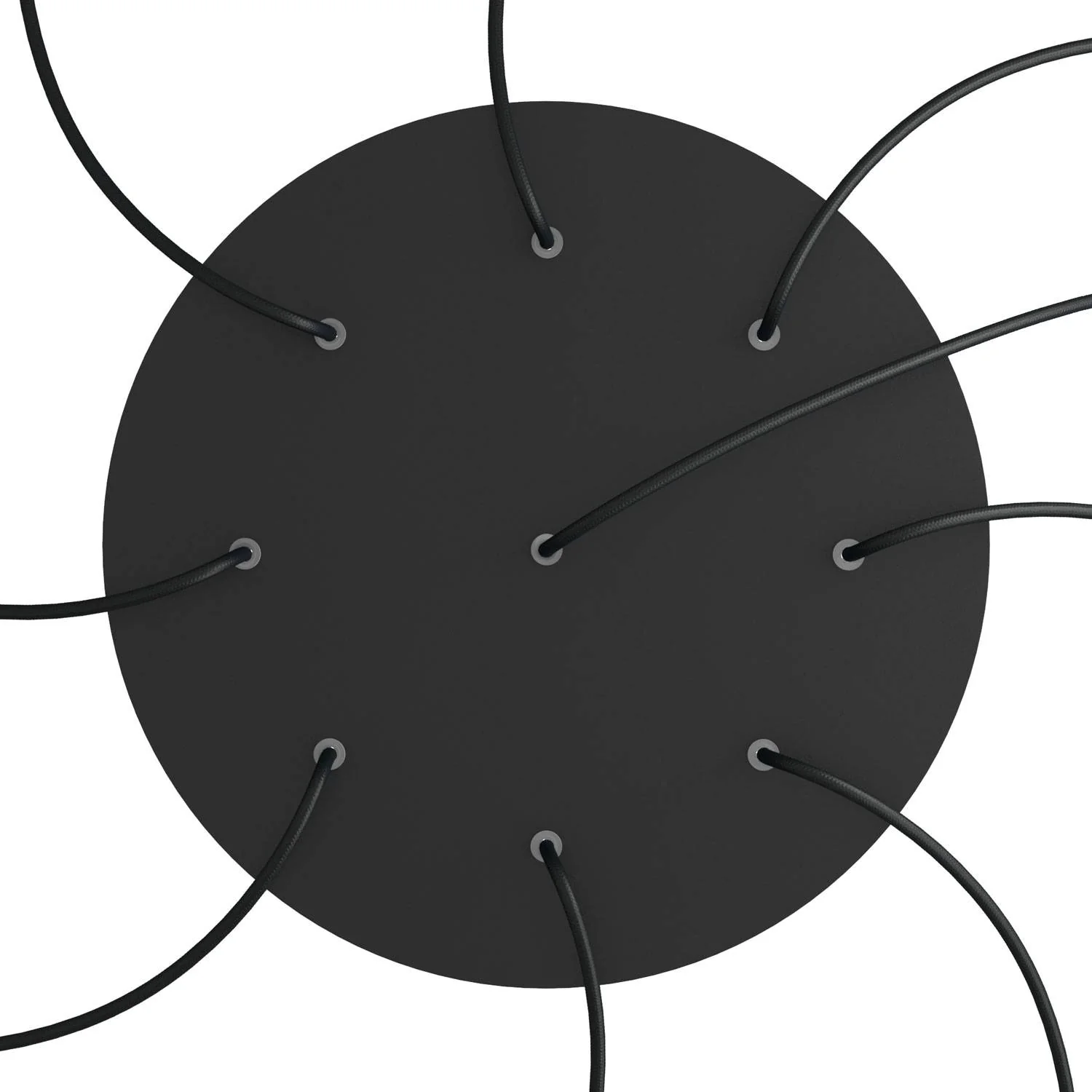 Pavillon XXL Rose-One rond, diamètre 400 mm avec 9 trous et 4 trous latéraux - Noir mat - Image 2