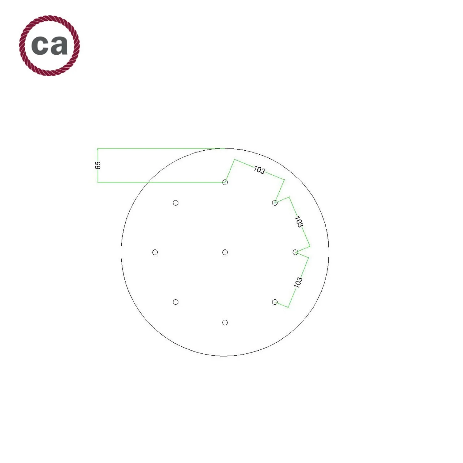 Pavillon XXL Rose-One rond, diamètre 400 mm avec 9 trous et 4 trous latéraux - Noir mat - Image 7