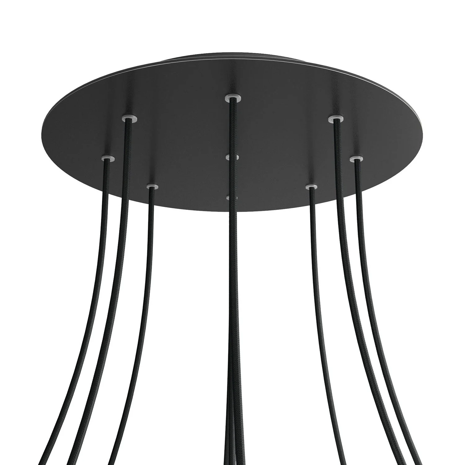 Pavillon XXL Rose-One rond, diamètre 400 mm avec 9 trous et 4 trous latéraux - Noir mat - Image 8