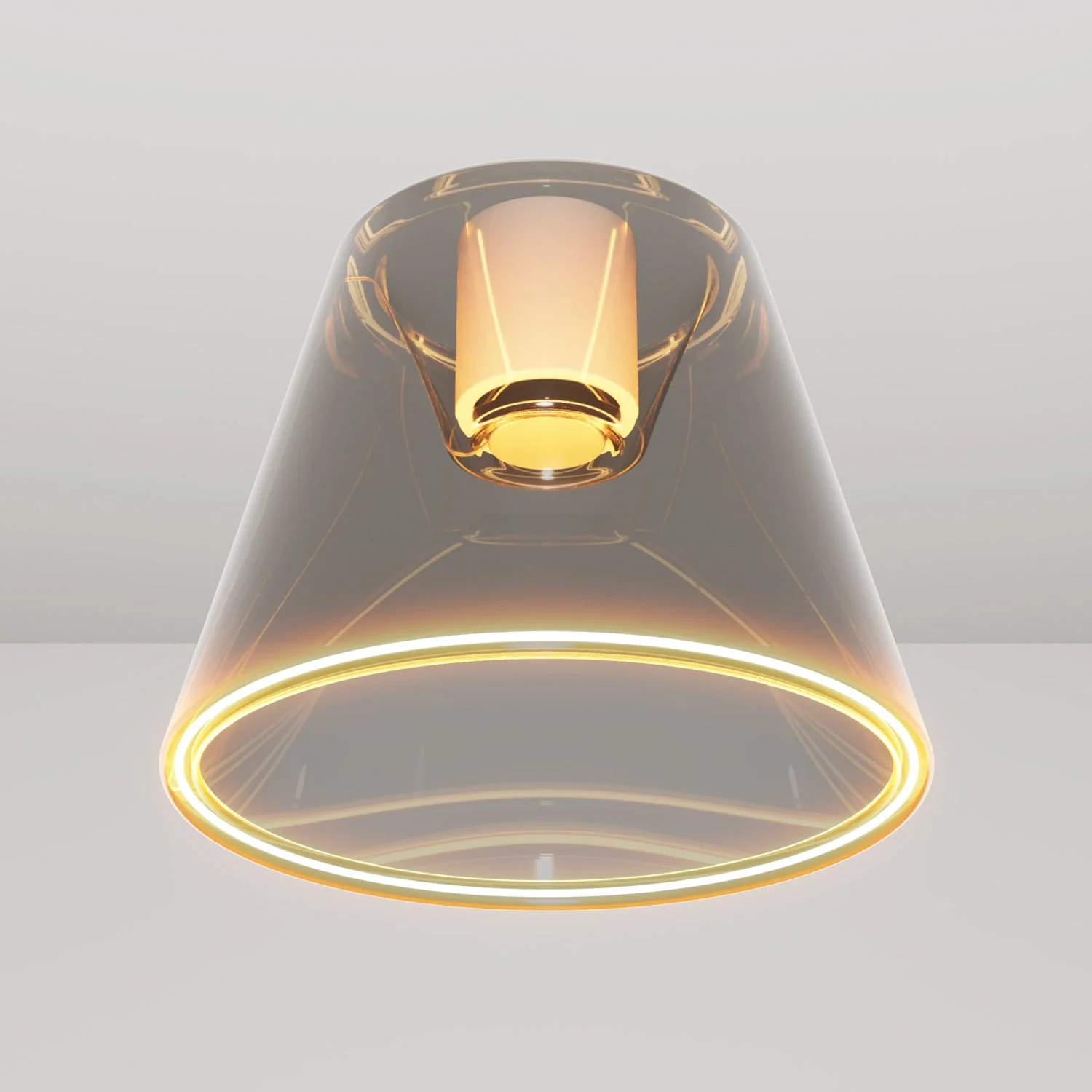 Plafonnier design avec ampoule Ghost en cône smoky - Blanc