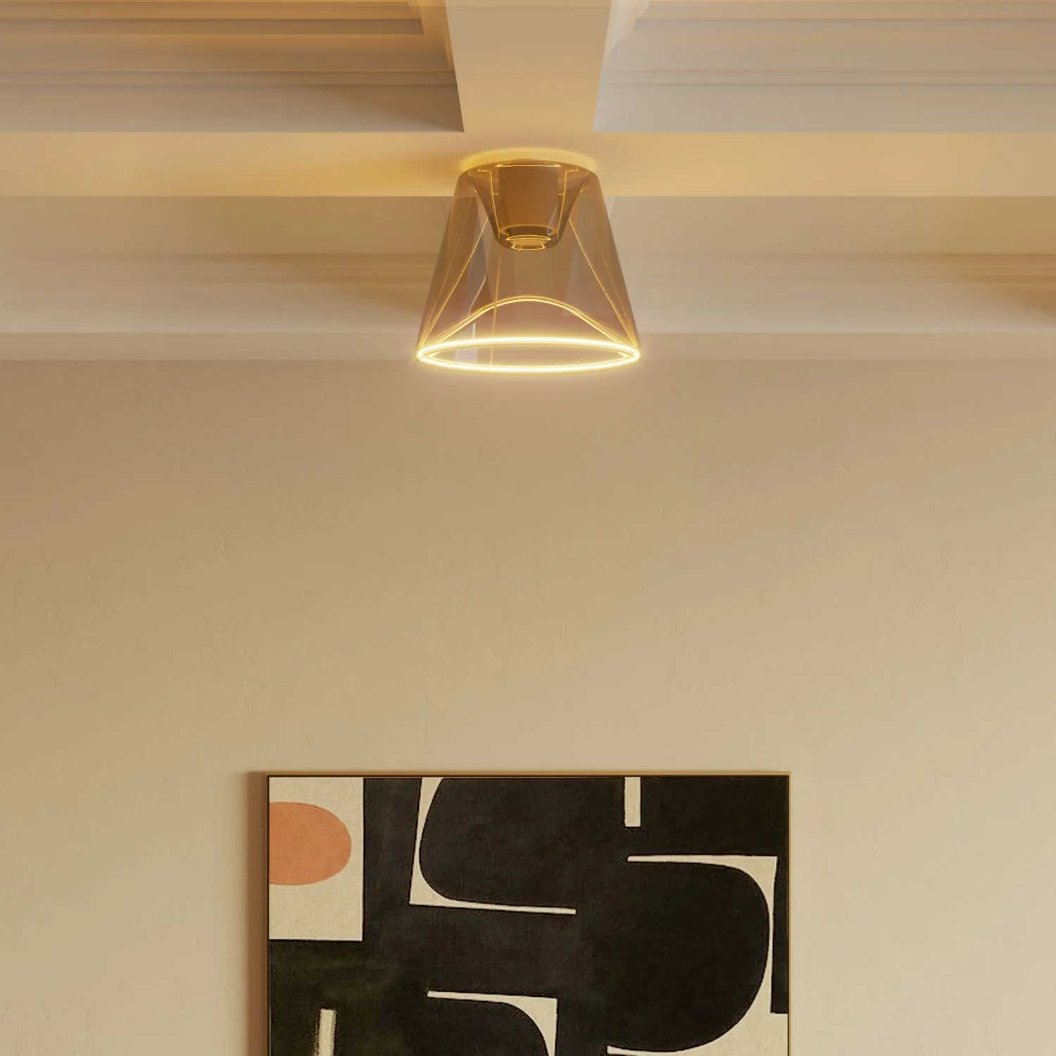 Plafonnier design avec ampoule Ghost en cône smoky - Blanc - Image 2