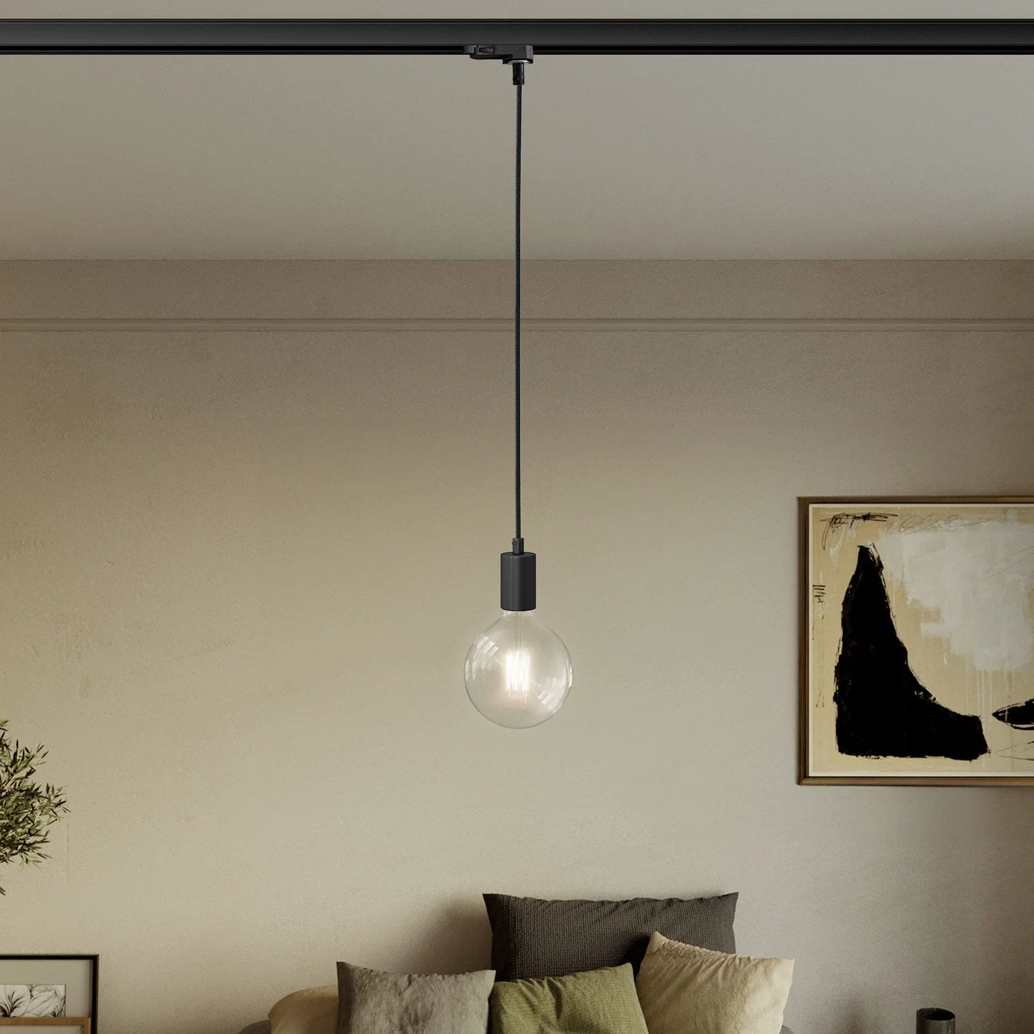 Lampe de plafond en métal pour rails - Noir - Image 2
