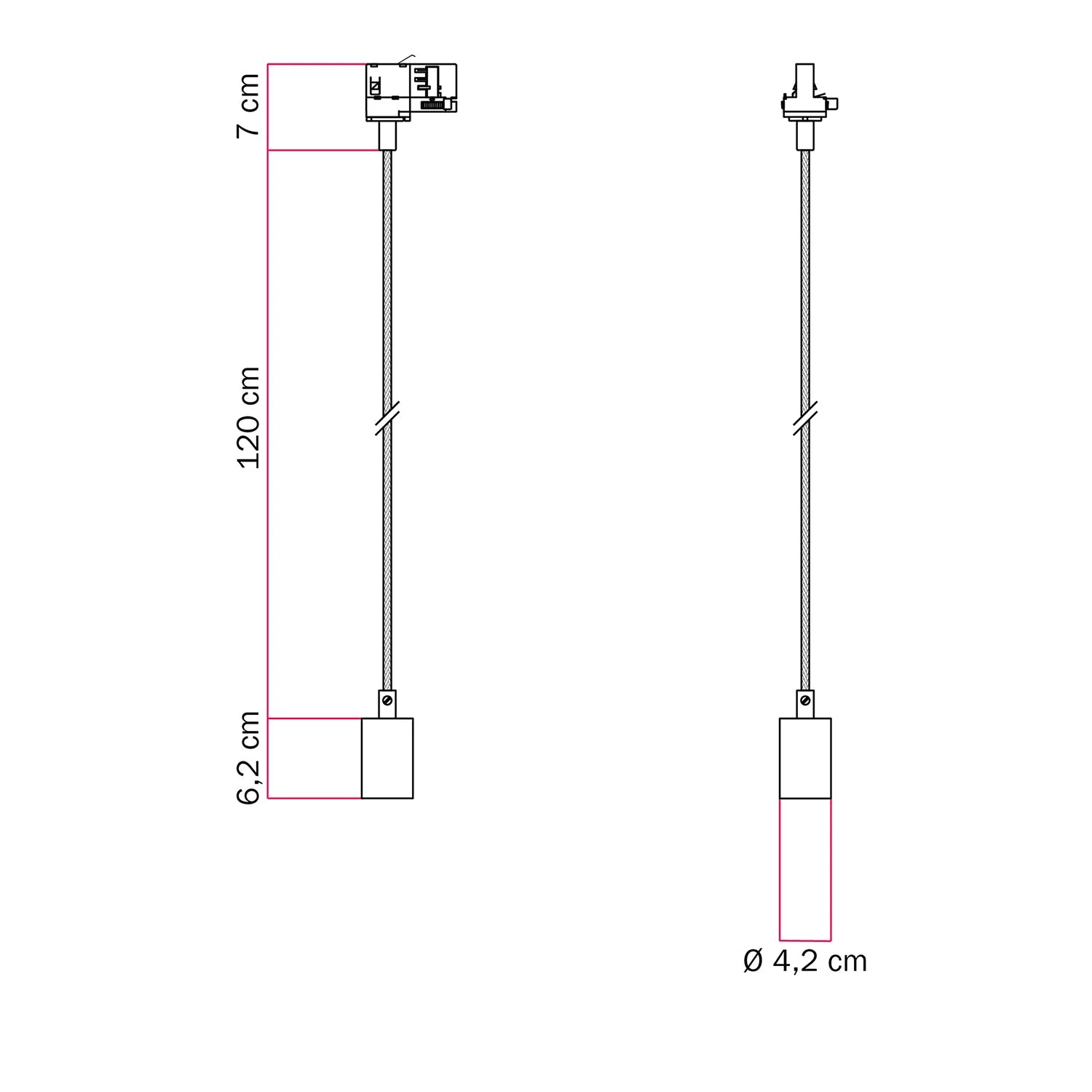 Lampe de plafond en métal pour rails - Noir - Image 6