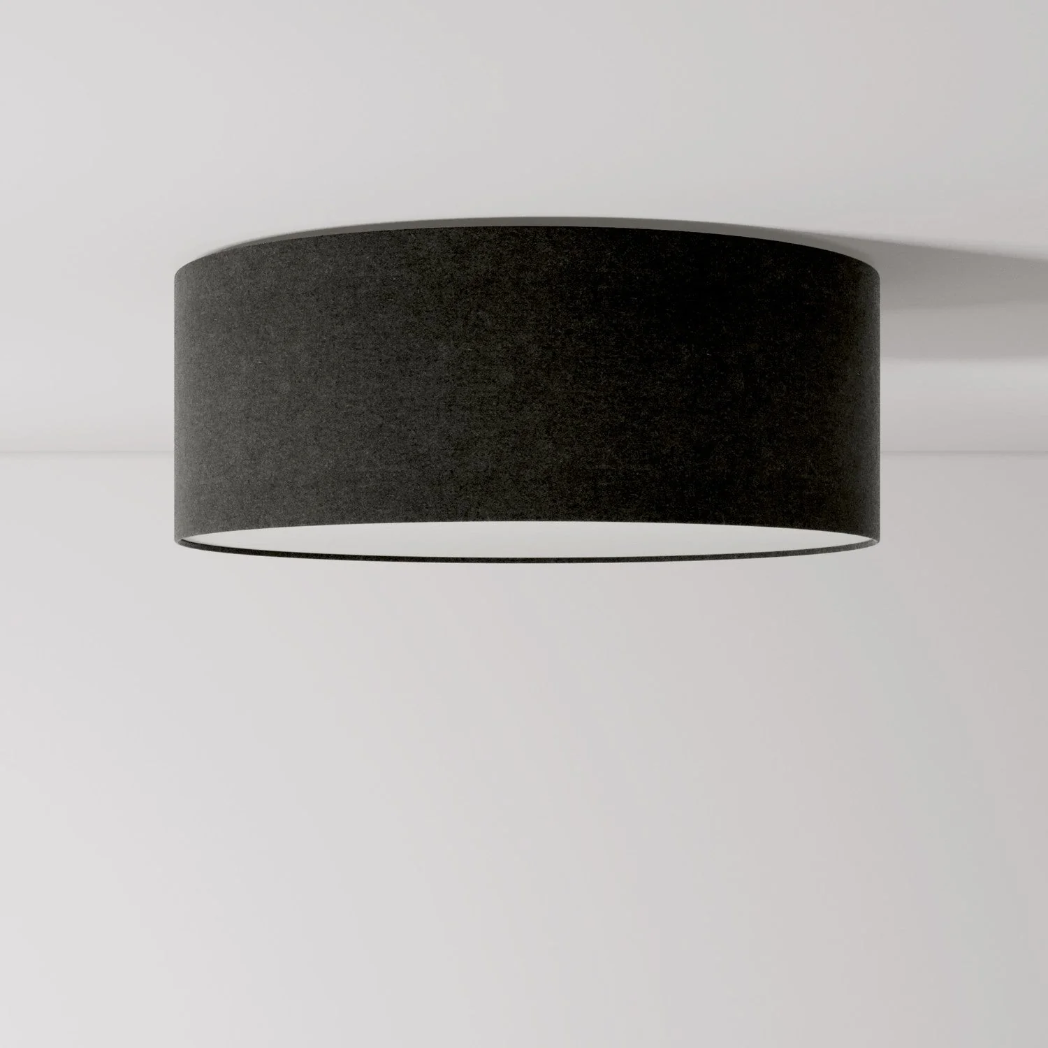 Plafonnier en tissu Medium Slim - Made in Italy - Laine Gris Foncé