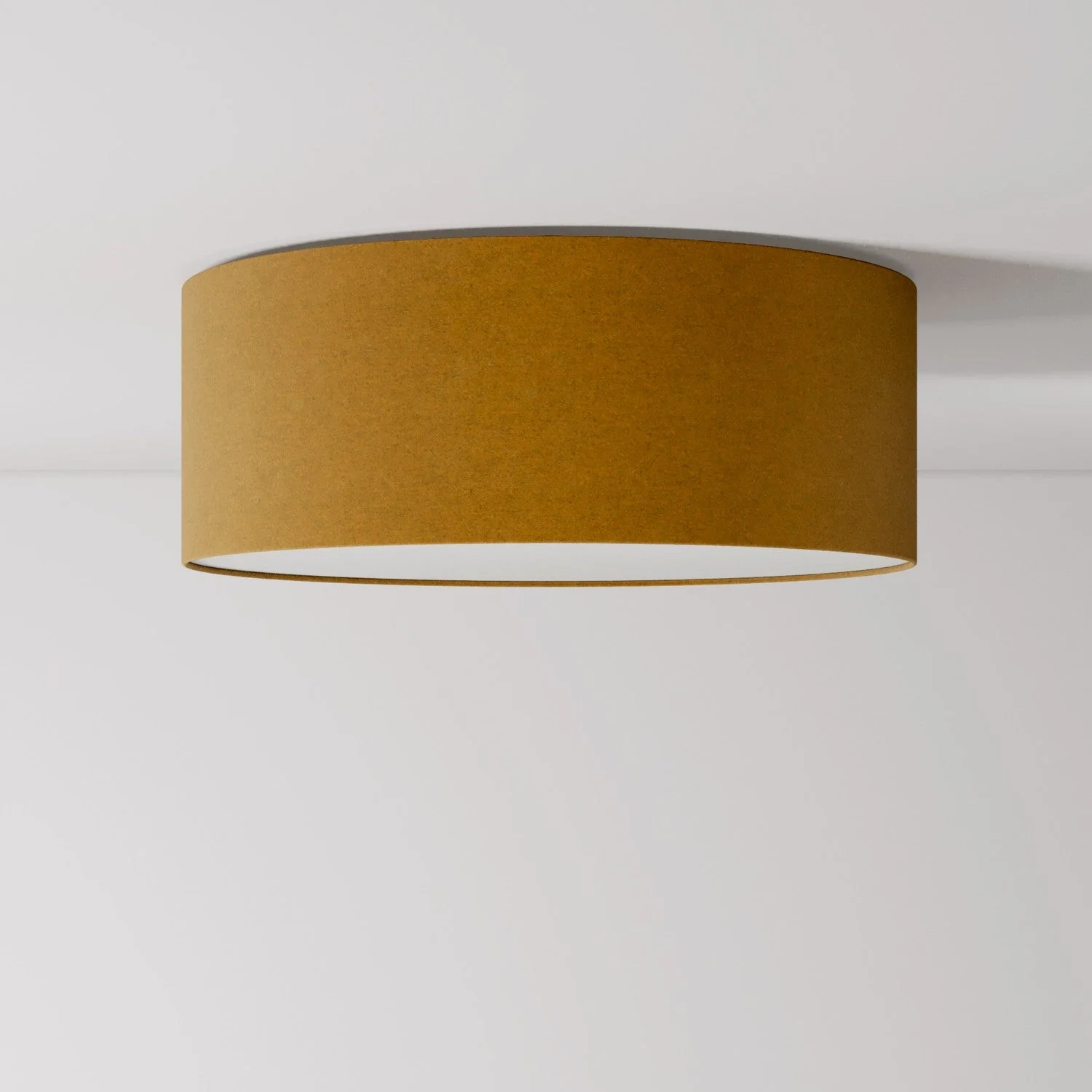 Plafonnier en tissu Medium Slim - Made in Italy - Laine Moutarde