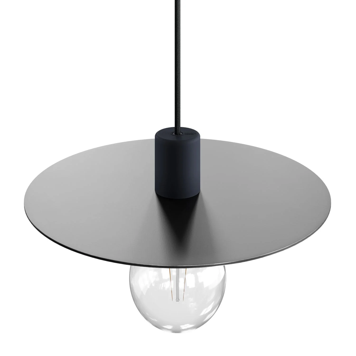 Plat Ellepì oversize en Dibond pour suspensions extérieures, diamètre 40 cm - Fabriqué en Italie - Noir - Image 2