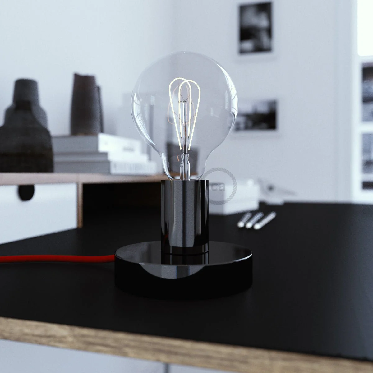 Posaluce - Lampe de table en métal - Noir perle - Image 2