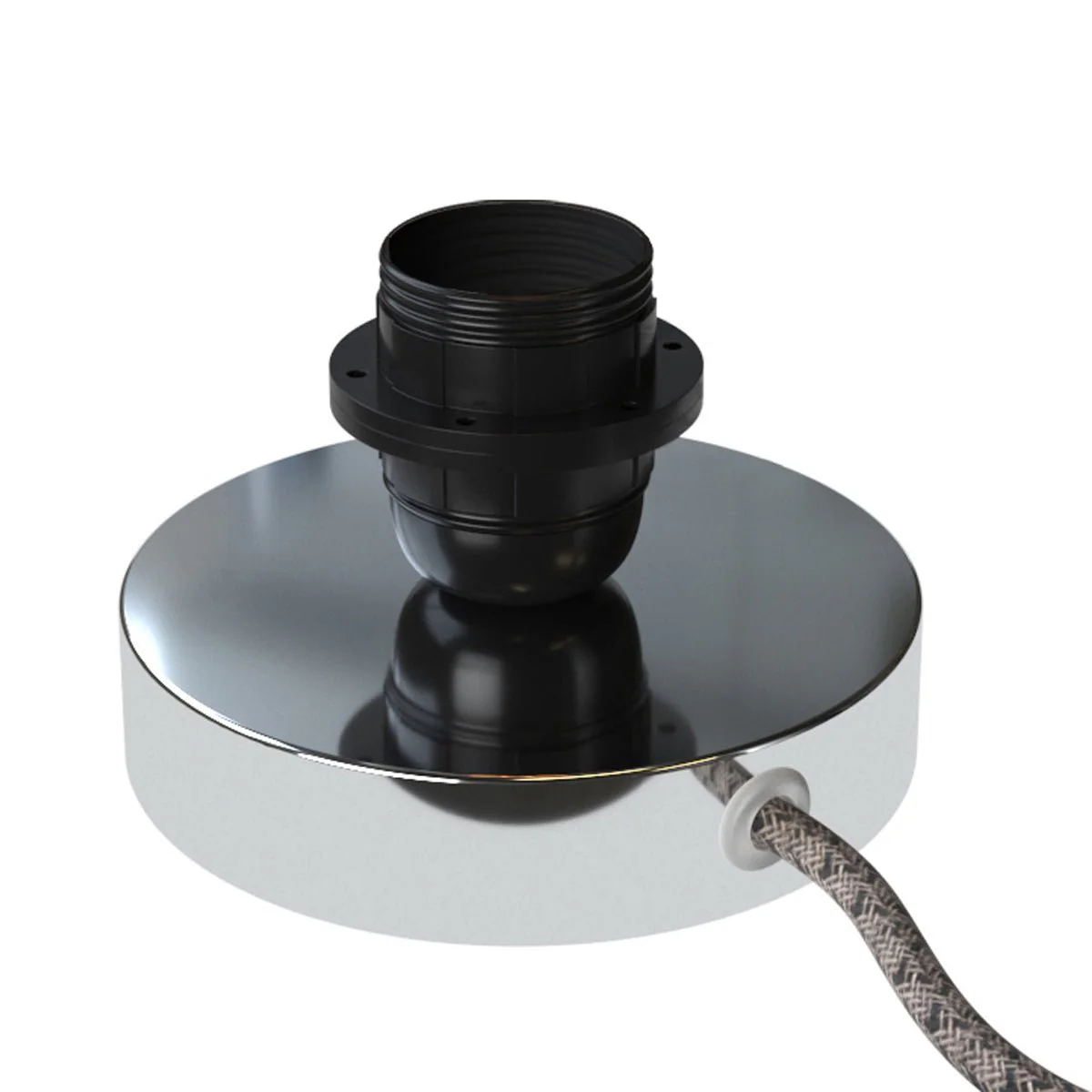 Posaluce pour abat-jour - Lampe de table en métal - Chrome