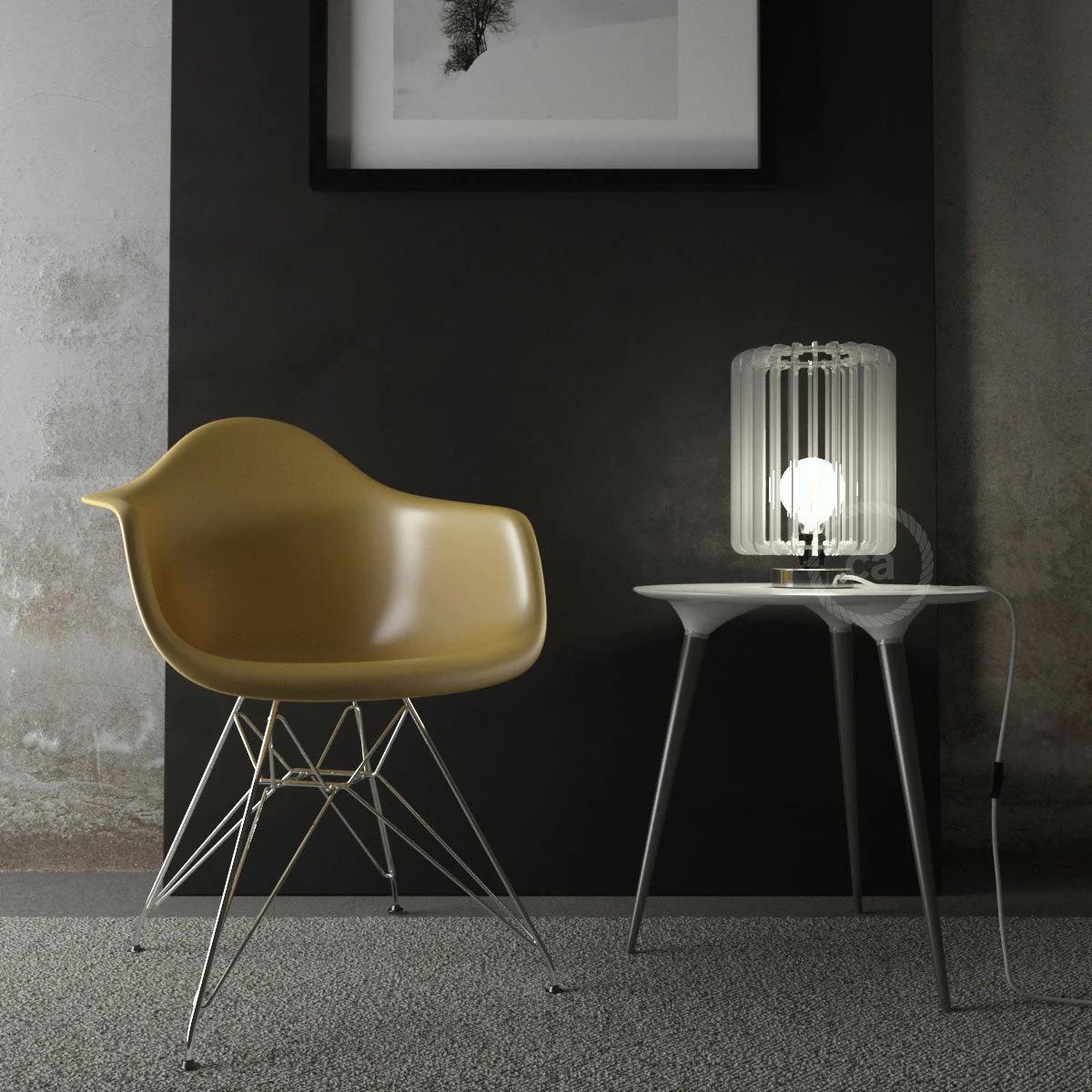 Posaluce pour abat-jour - Lampe de table en métal et fiche UK - Chrome - Image 2