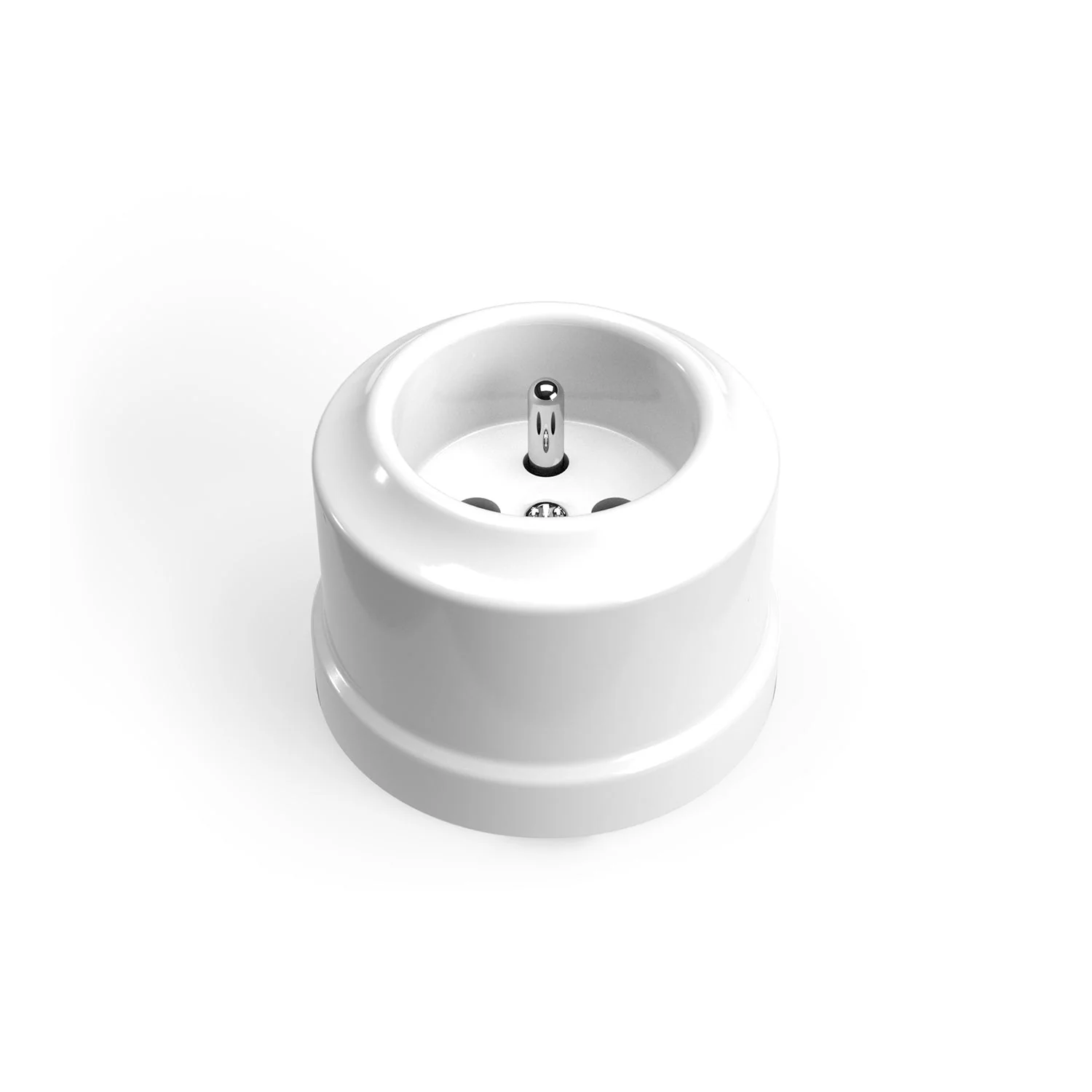 Prise murale en porcelaine de type français - Blanc