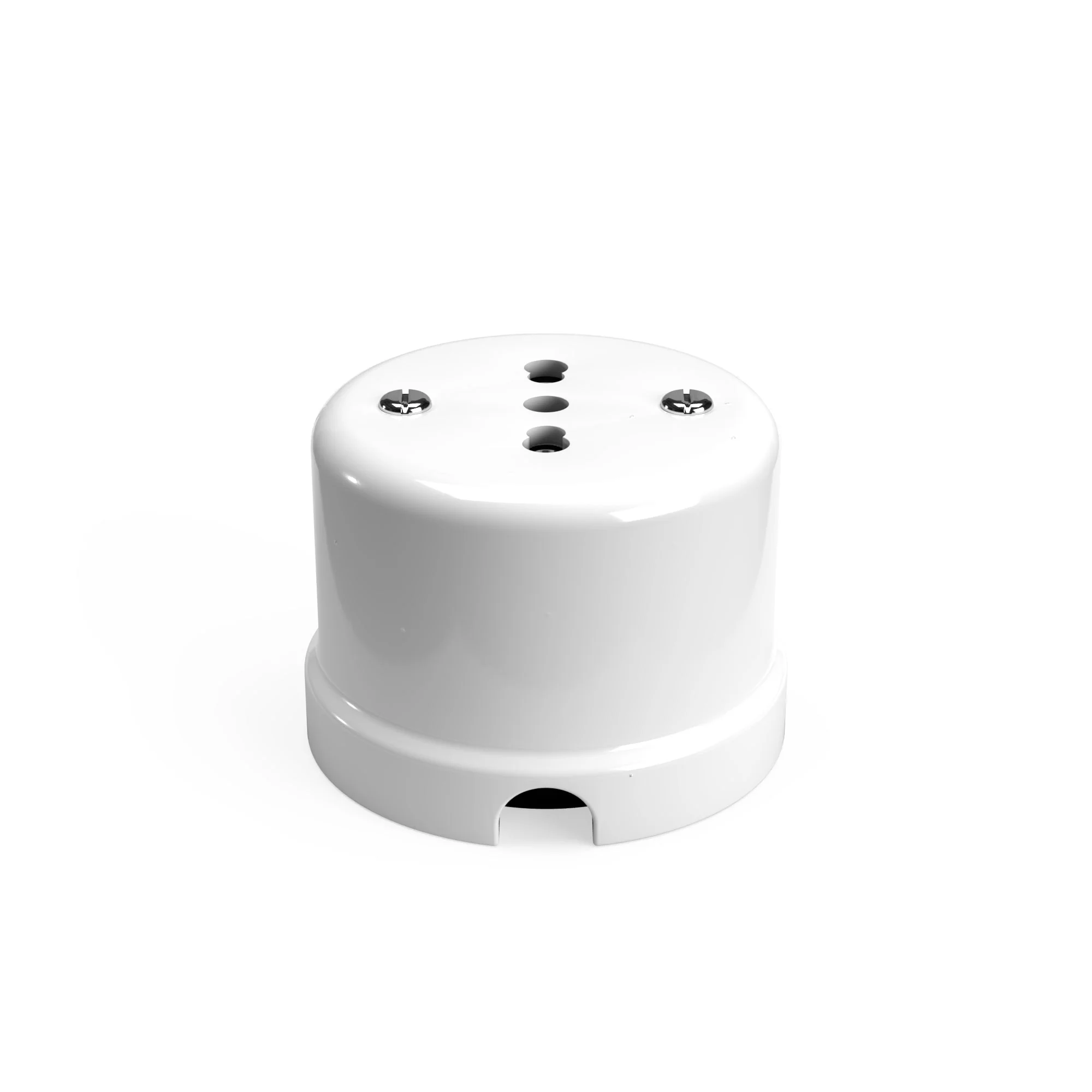 Prise bipolaire italienne 10/16A en porcelaine murale - Blanc - Image 2