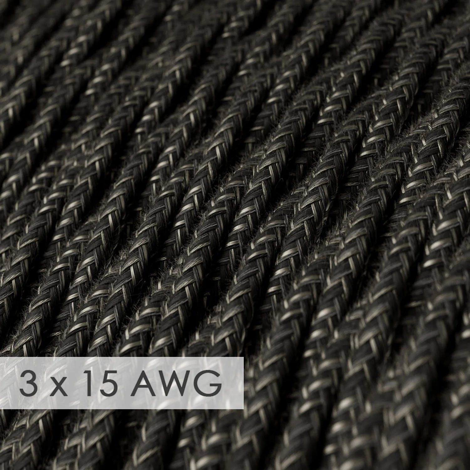 Rallonge - Lin torsadé anthracite TN03 - 15/3 AWG - Image 2